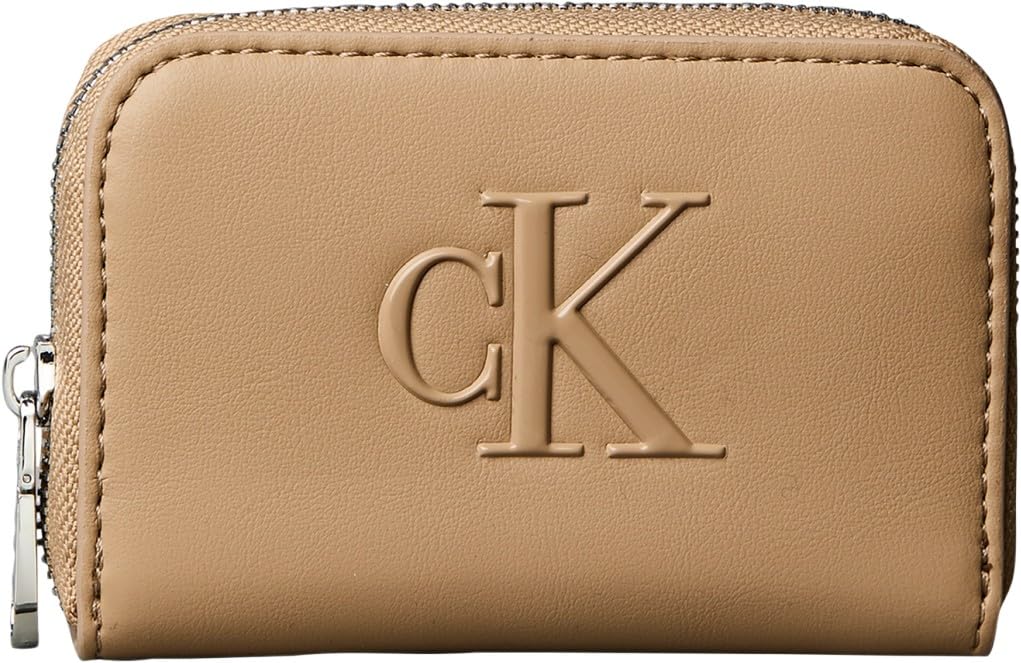 Calvin Klein Women's Bold Ck Medium Zip Around LV04F1154G Wallets, Brown (Tannin), One Size