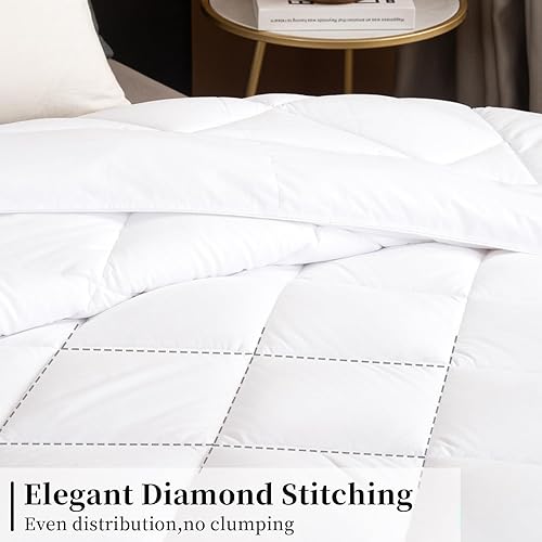 Miniatura 4 de GOHOME - Inserto de edredón tamaño individual, edredón suave y esponjoso para todas las estaciones, relleno de plumón sintético, edredón de