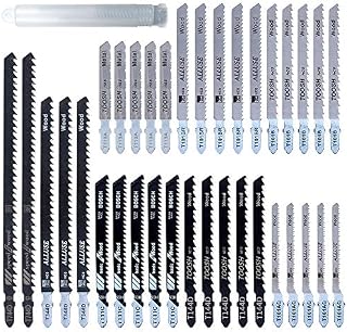 35 Pcs T Shank Jigsaw Blade Set, Assorted Jig Saw Blades for Wood Plastic and Metal Cutting Fit Bosch, Dewalt, Hitachi, Festool Milwaukee