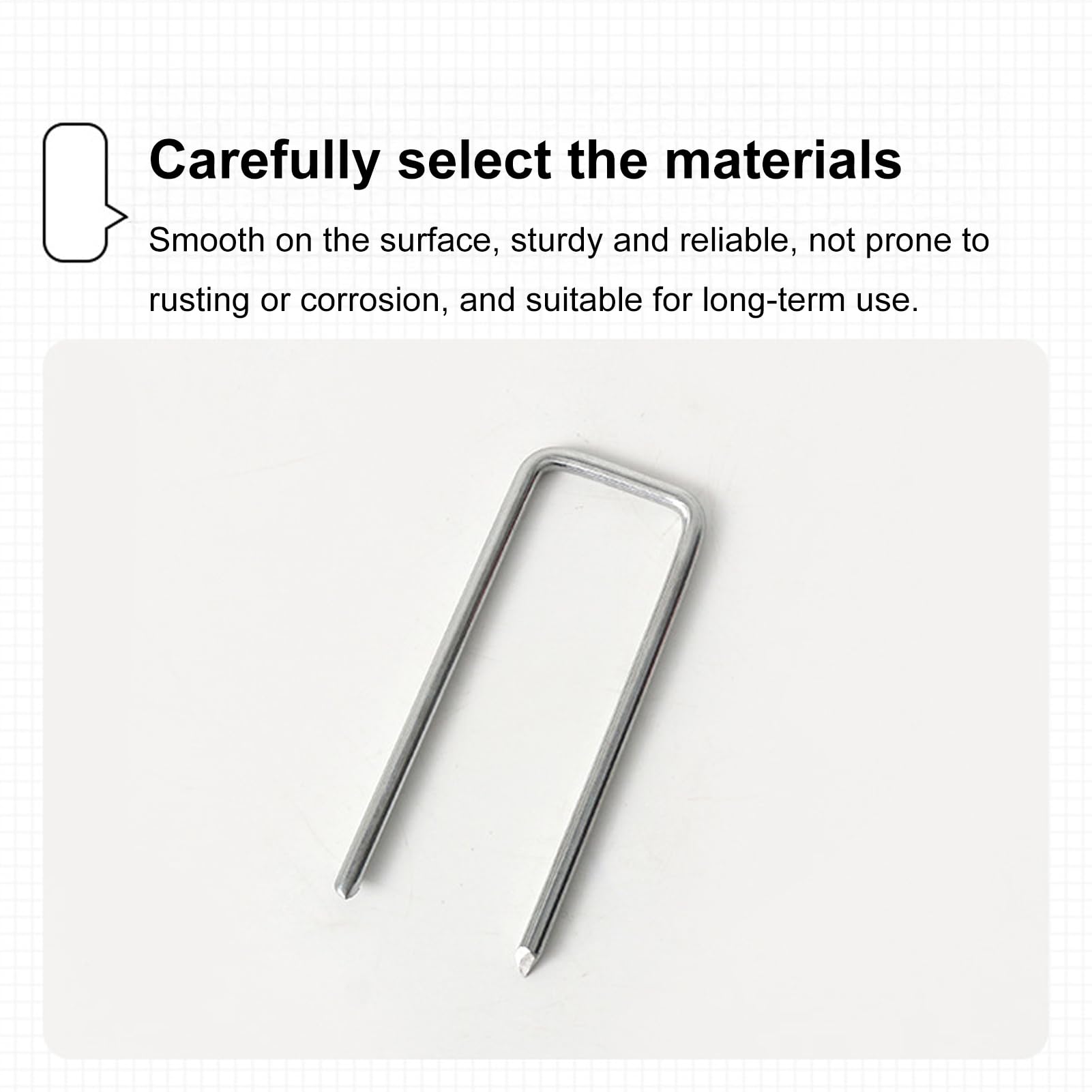 100 picchetti da giardino in acciaio galvanizzato a forma di U, per geotessile, prato, patio, paesaggistica, barriera, tessuto per irrigazione