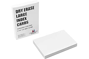 Large Dry Erase Note Cards - 40 Laminated Blank Cards with Box...