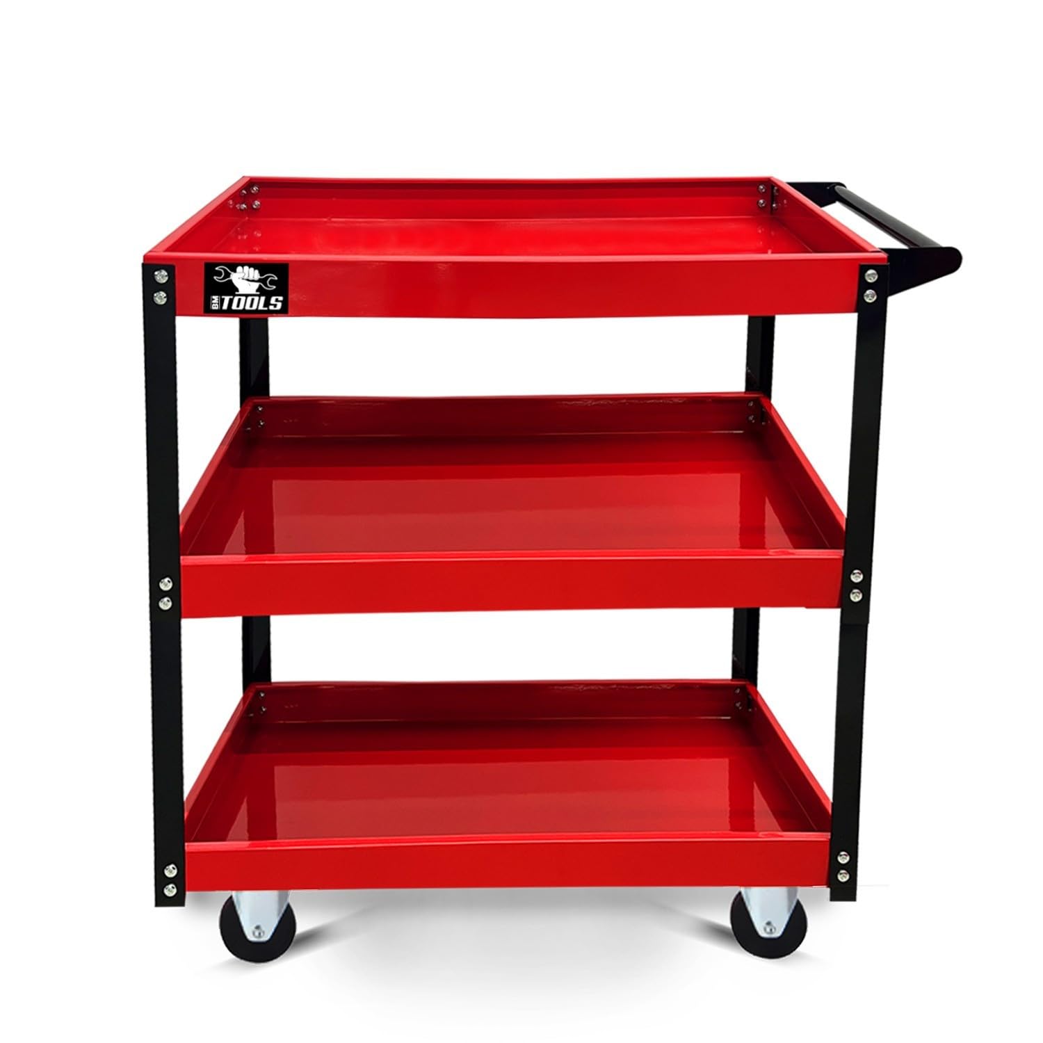 Chariot d'atelier BM TOOLS TOOLCART à 3 étages sur roulettes - Desserte, Plateaux de Rangement pour Outils, Servante, 150KG Max