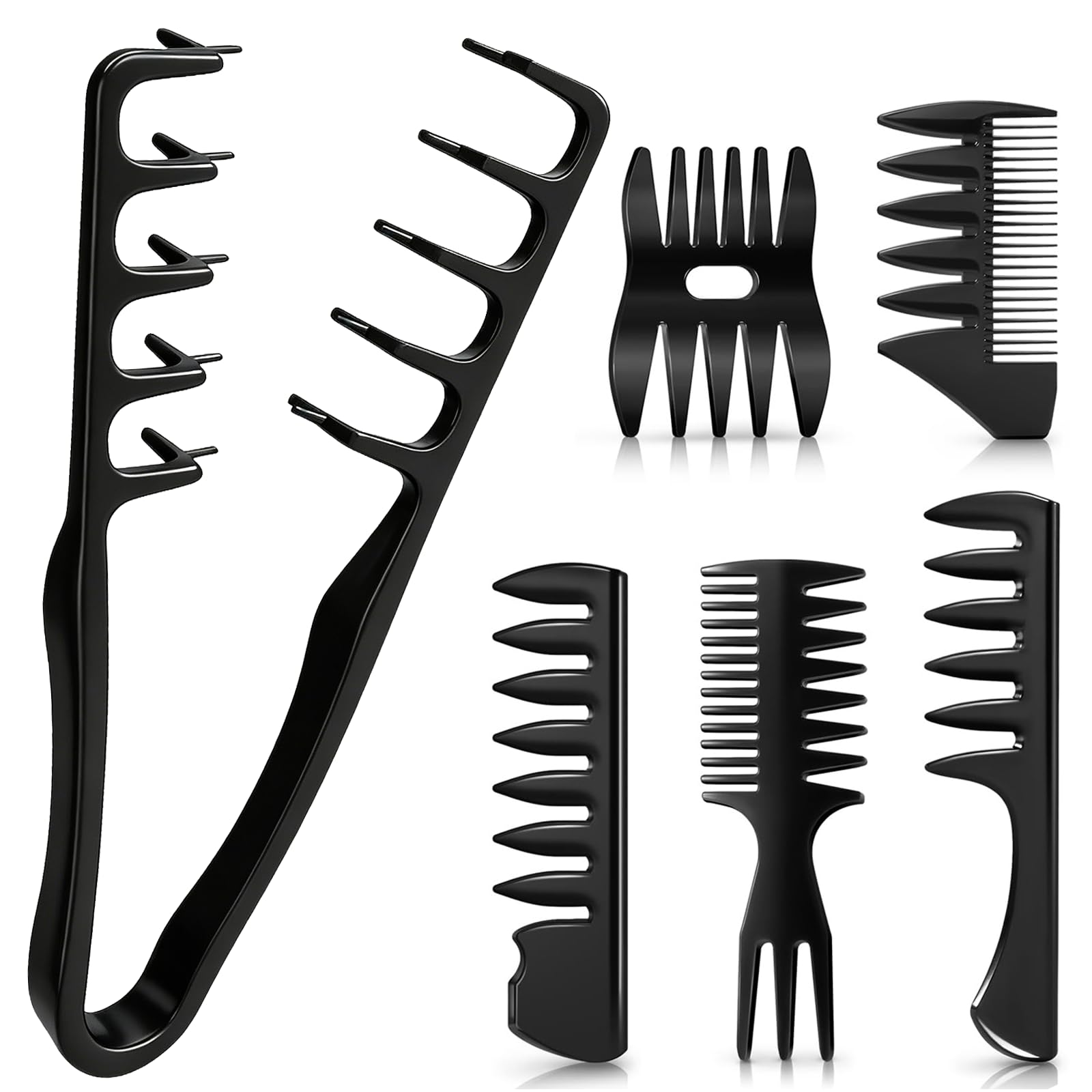 6PC Wide Tooth Comb for Men Texture Styling Combs for Curly Wet Hair