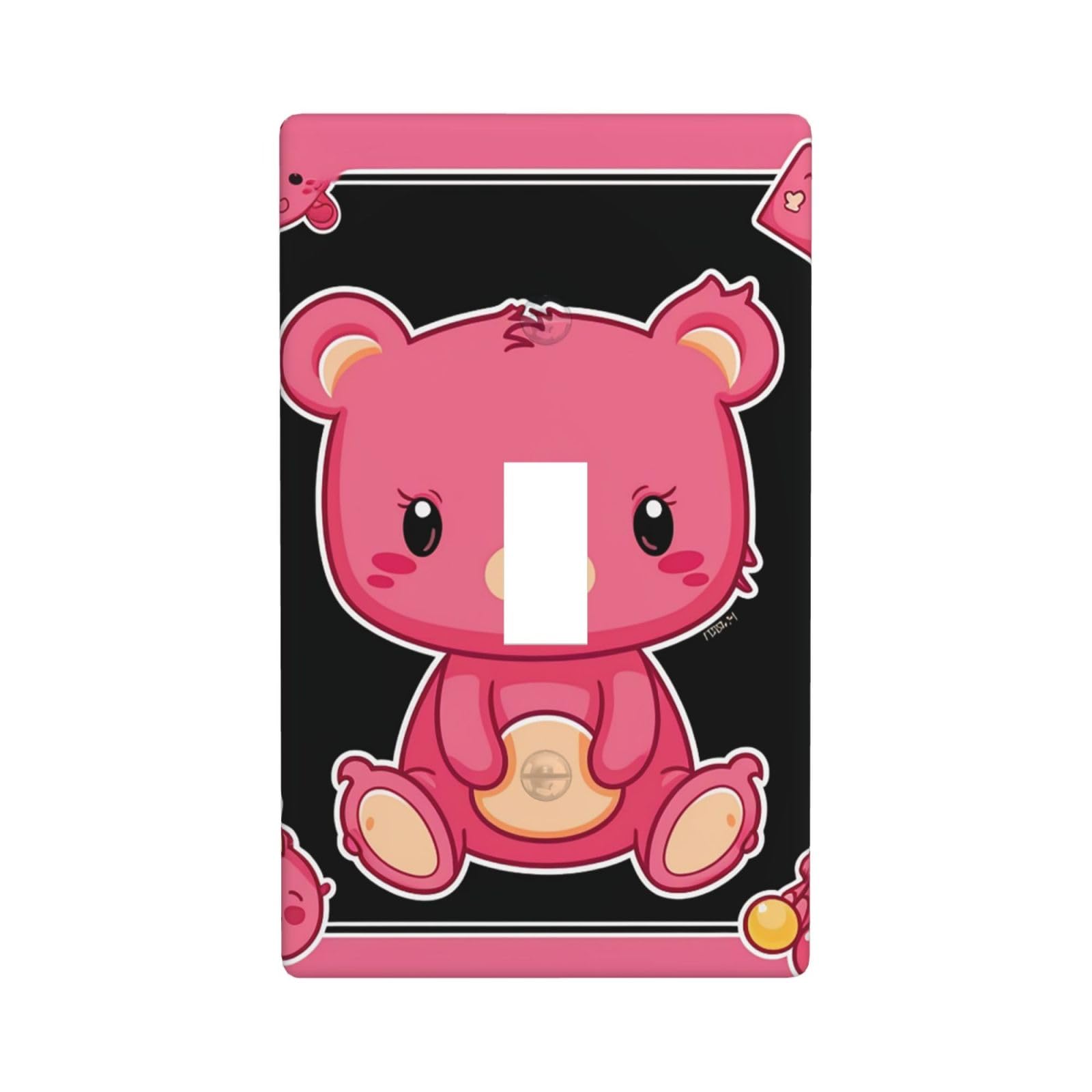 Nonhai Cartoon Bear Decorator Wall Plate Cover Single Toggle Light Switch Cover Wallplates Blank Electrical Rocker Switch Plate Covers For Electrical Outlets Decorative 1 Gang 4.5" X 2.76"