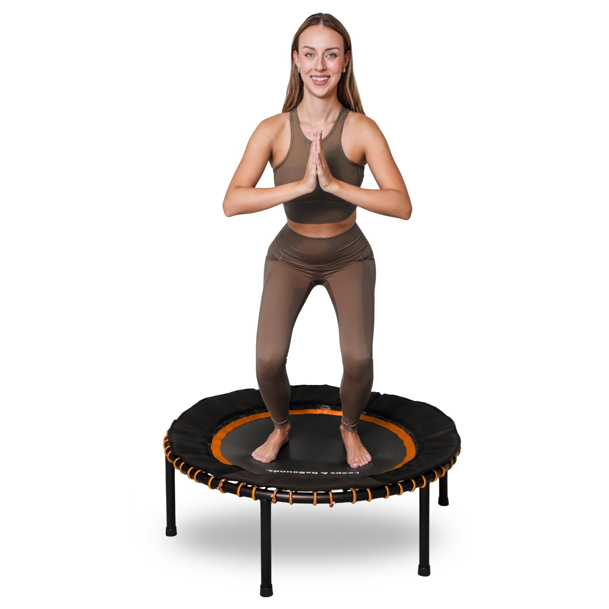 Leaps and Rebounds Fitness Trampoline, 48 or 40-inch Adults and Kids Rebounder for Indoor and Outdoor, Up to 270 lbs, Low Impact Cardio and Easy Home Workout