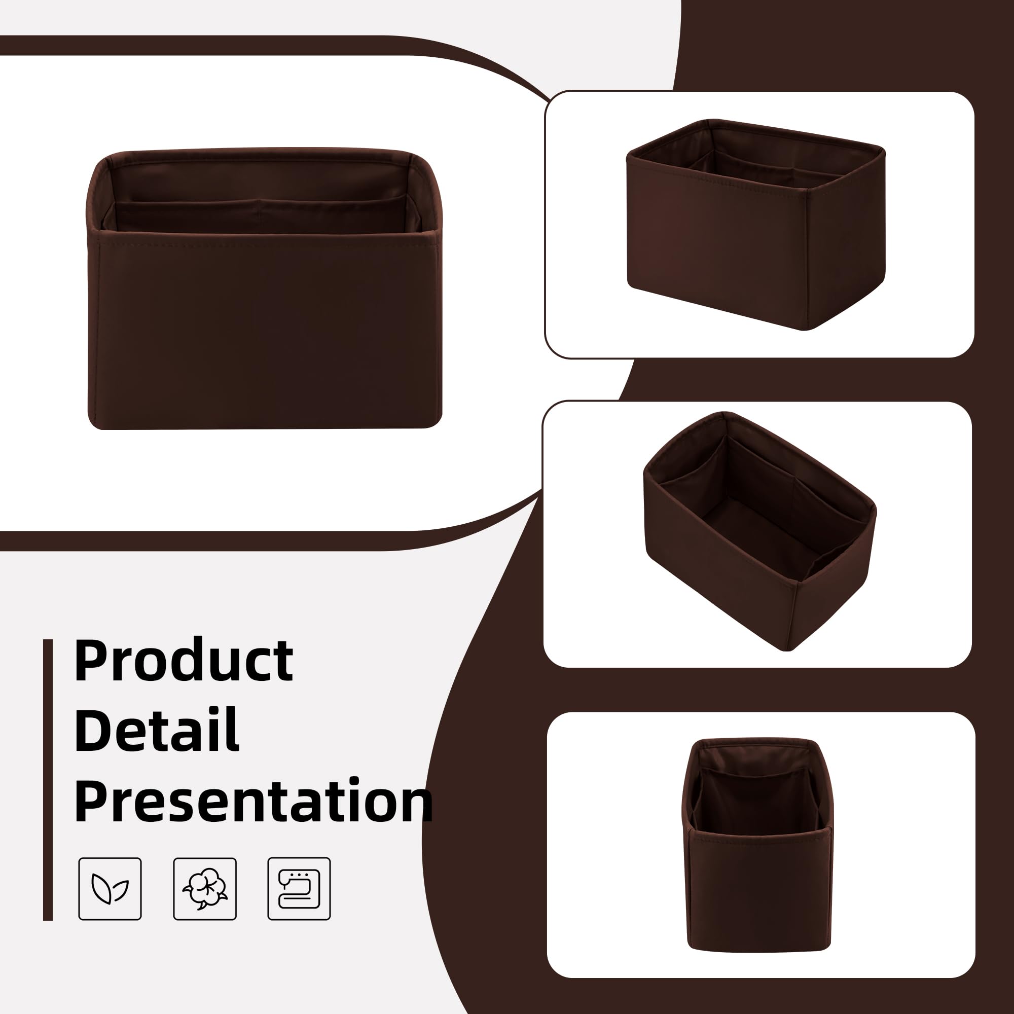 DGAZ Satin Innenfutter für Speedy 30, Taschen Einlage, Global Brown