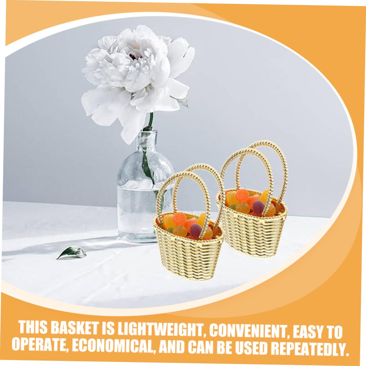 VALICLUD 24stücke Hochzeitsgeschenkkorb Süßigkeitenkorb Multifunktionskleiner Blumenkorb Mit Griffdesign Für Partygeschenke Und Dekorationen