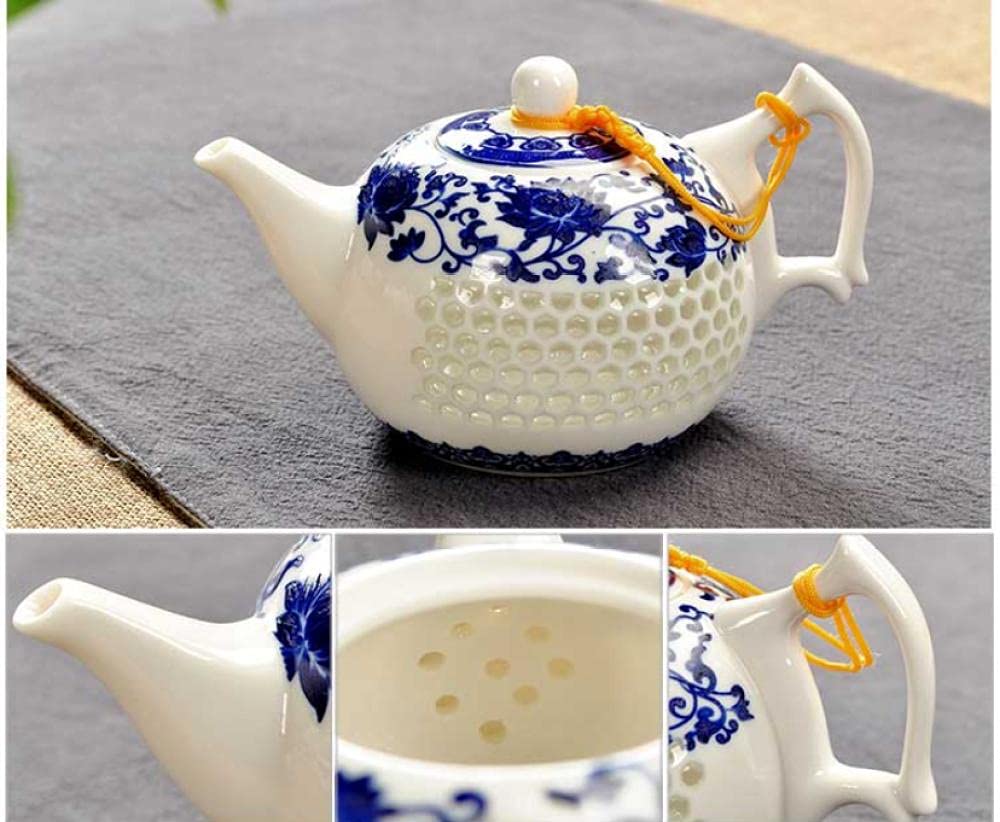 Czajniczek Zaparzacz Do Herbaty Czajniczek Ekspres Do Herbaty 1 Sztuk Hollow Teapot Ceramic Niebieski I Biały Czajnik Czajnik Czajnik Czajnik Czarny Herbata Pu Er Kung Fu Zestaw Herbaty 240Ml Hollow H