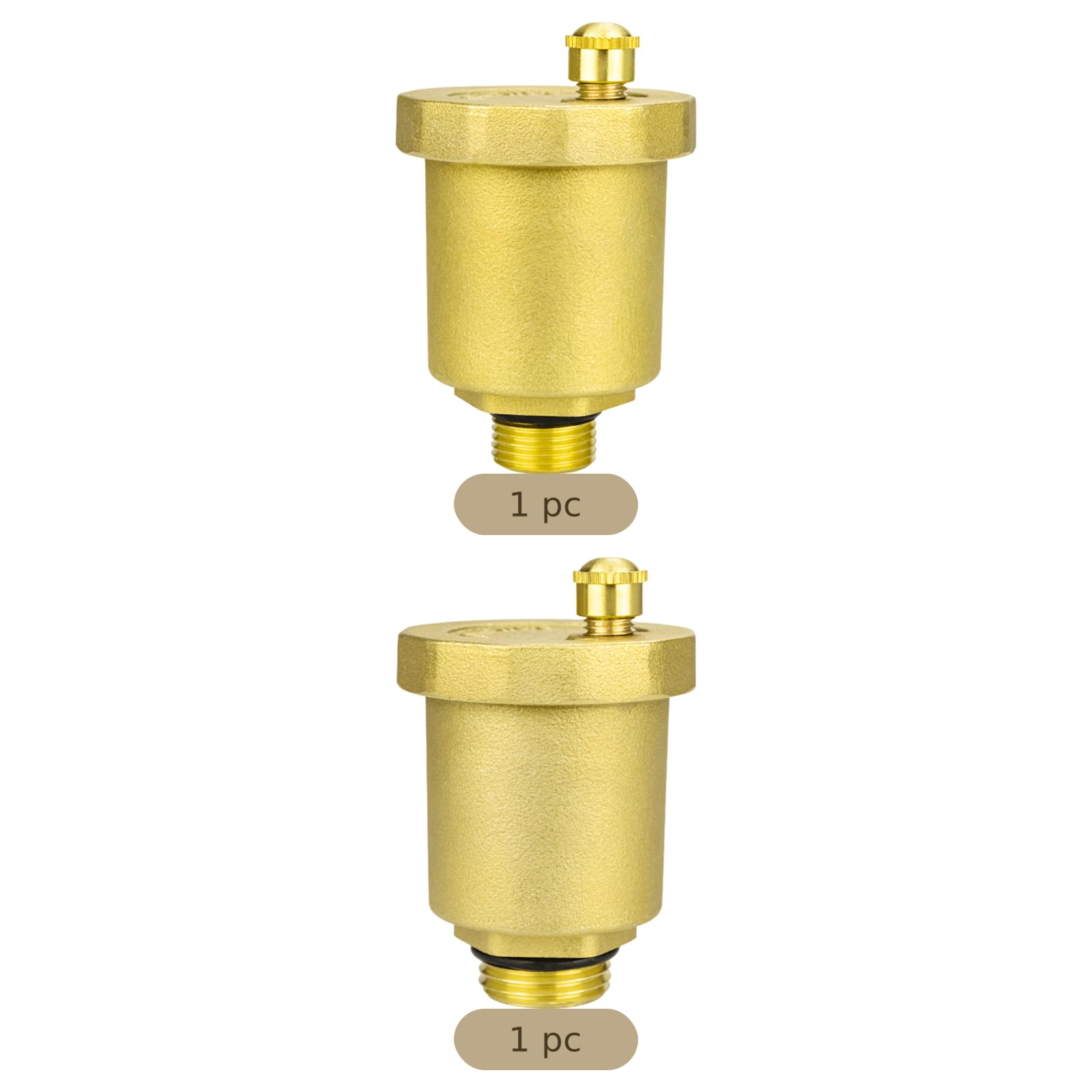 Lot de 2 purgeurs d’air automatiques en laiton, filetage mâle 1/2 et 3/4, soupapes de purge 145 psi pour chauffe-eau solaire, CVC, tuyauterie et radiateurs