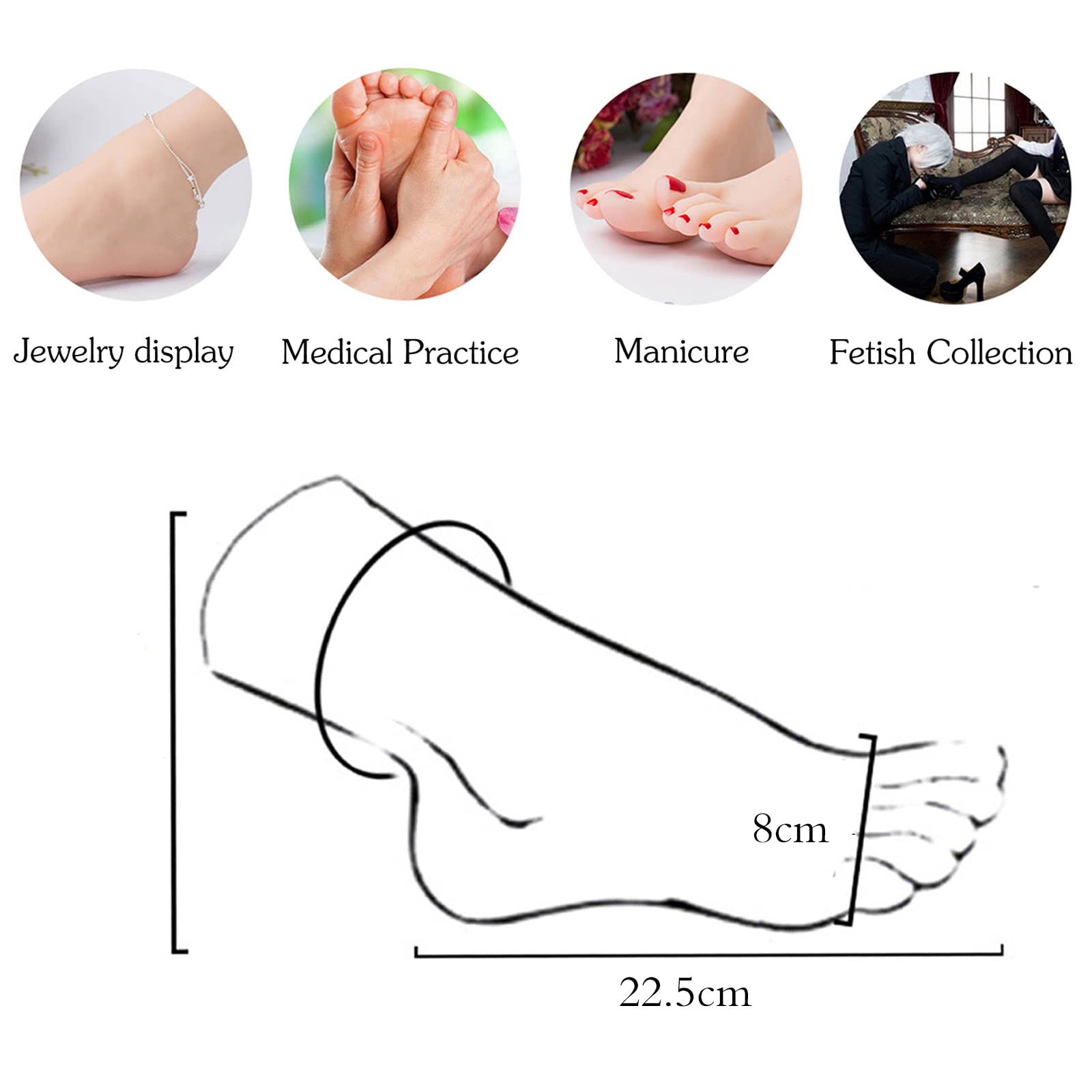 Perfk PVC Schaufensterpuppe Füße - Fußmodelle Links & Rechts Für Schuh- Und Sockenpräsentation
