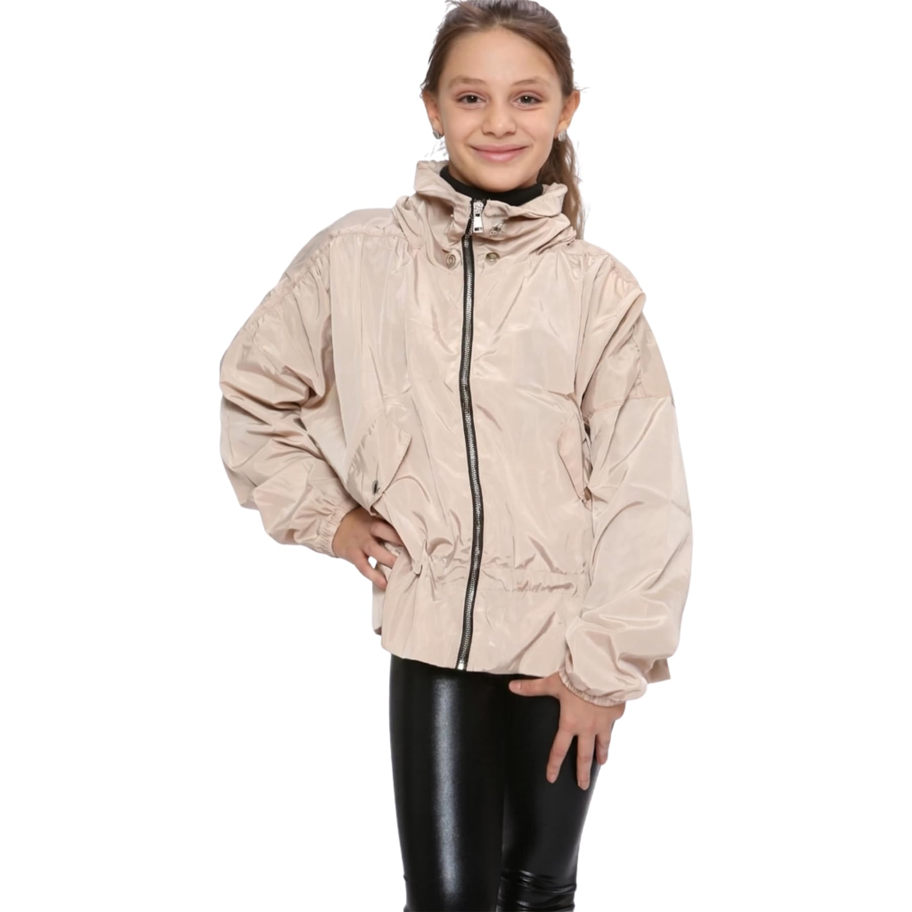 A2z 4 Kids Girls Stone Windproof Showerproof Lightweight Rain Jacket