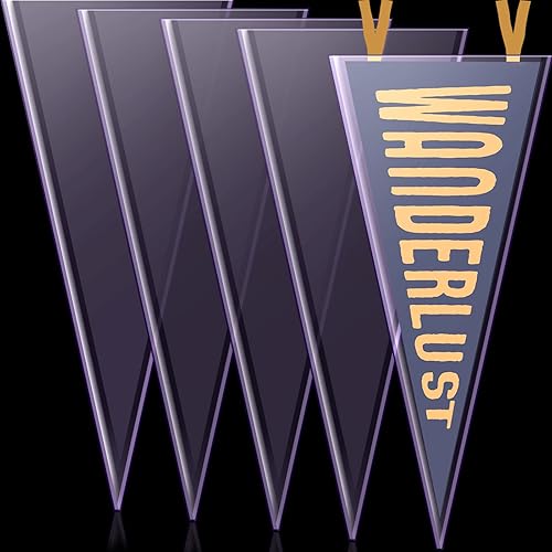 Soporte de banderín de plástico transparente para banderines de 12 x 30 pulgadas, marco rígido para banderines de 12 x 30 pulgadas (5 piezas)