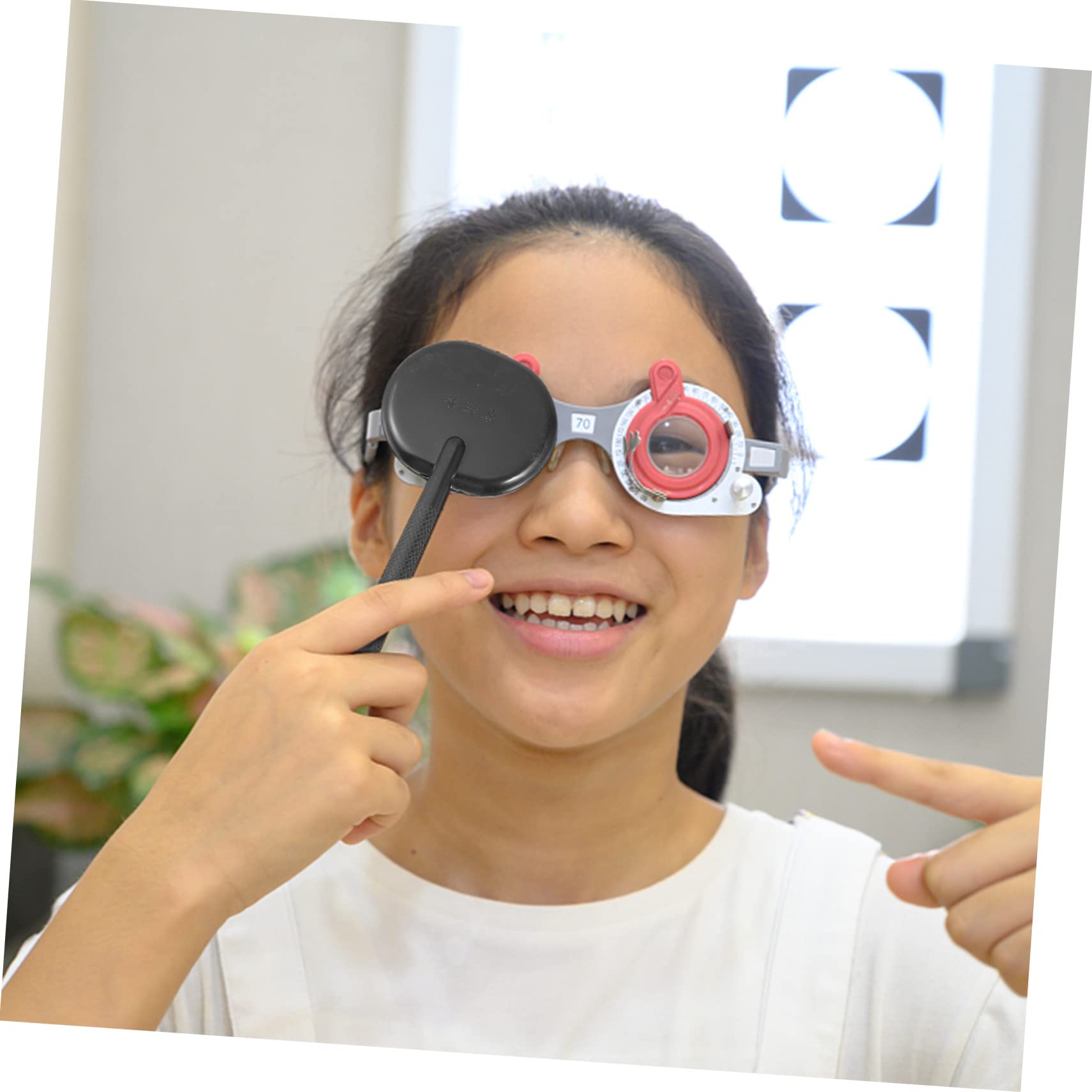 FRCOLOR Practical Plastic Eye Instruments 3pcs Handheld Eye Occluder Vision Test Tool Handle for Eye Exam