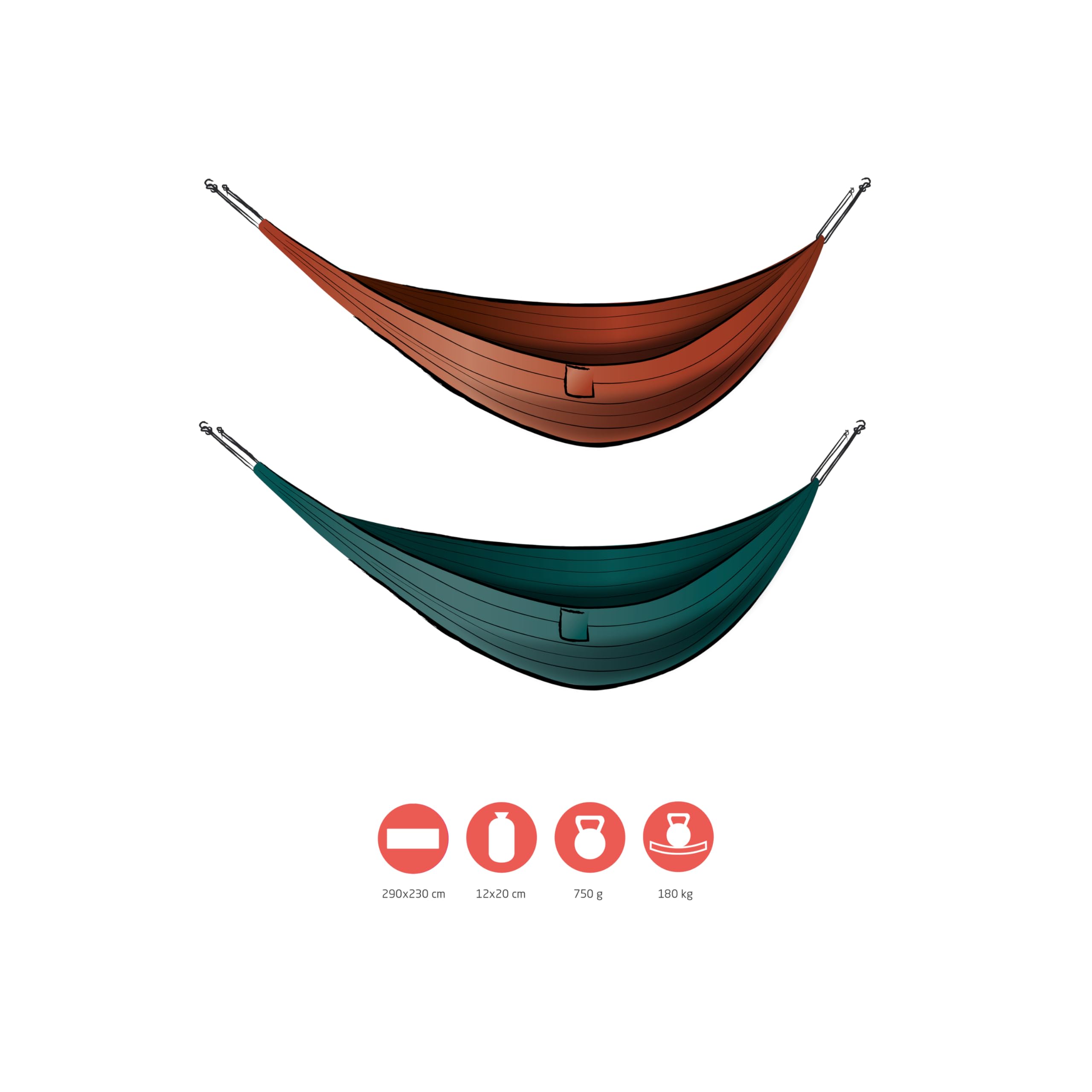 Grand Canyon Unisex – lekki hamak dla dorosłych "Bass", Storm, podwójny