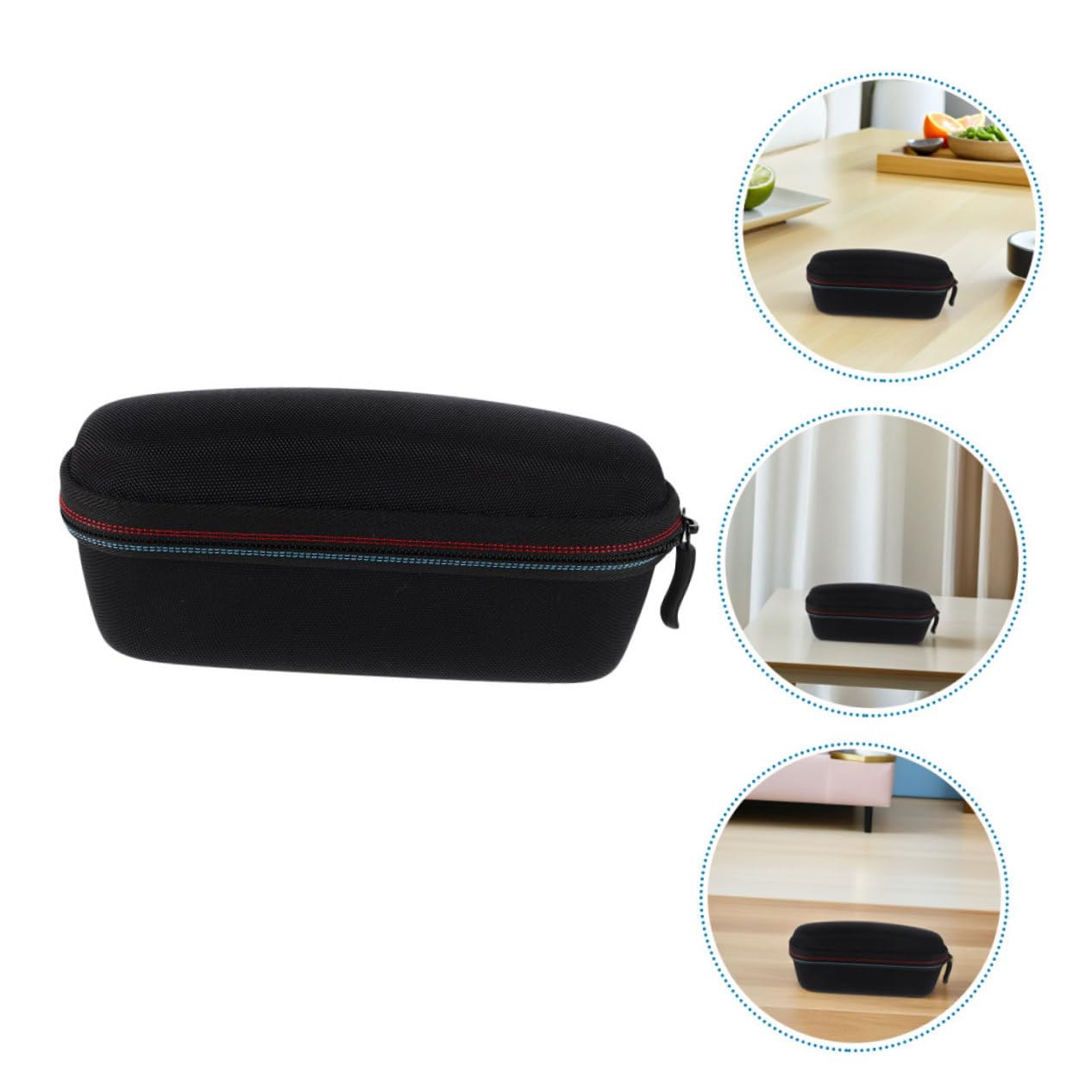 Estuche Portátil Rígido para Termómetro de Oreja 2 Unidades, Funda Protectora Eva Negra 17x6,5x8 Cm, Almacenamiento Seguro para Hogar, Viajes y Oficina