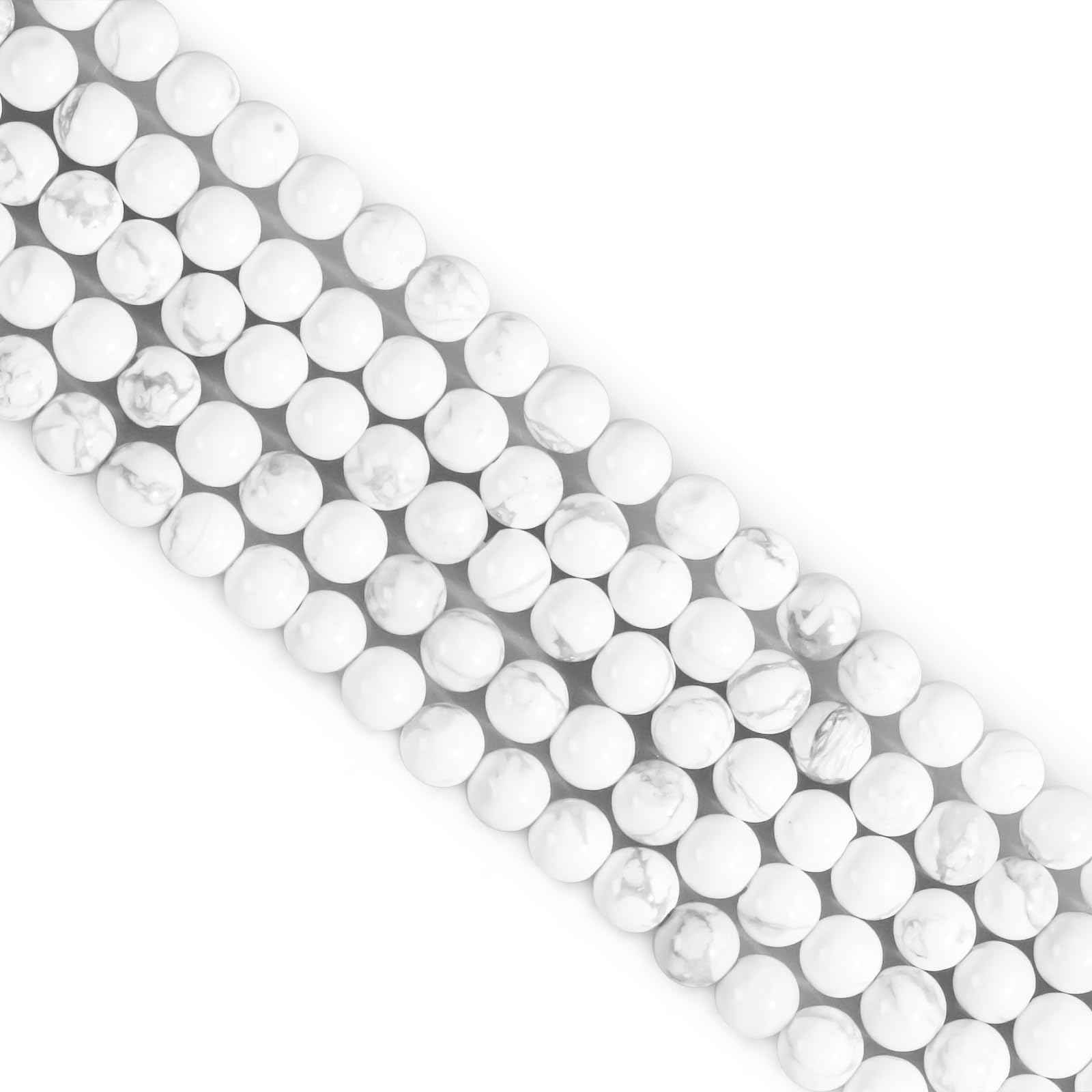 Howlite Crystal Beads - 85pcs, 4mm Round, Gemstone & Stone Beads for Jewellery Making, 4 mm