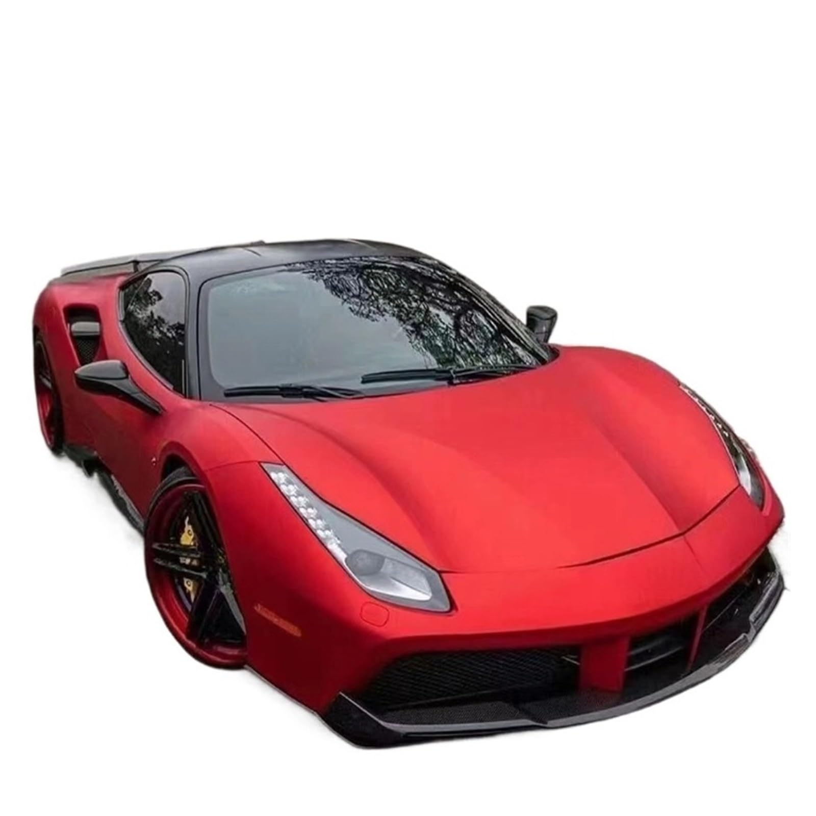 Zderzak przedni i tylny samochodu kompatybilny z zestawem tuningowym Ferrari 488 Auto Racing Car Styling, prawdziwy zestaw karoserii z włókna węglowego, przedni zderzak i tylny dyfuzor oraz spó