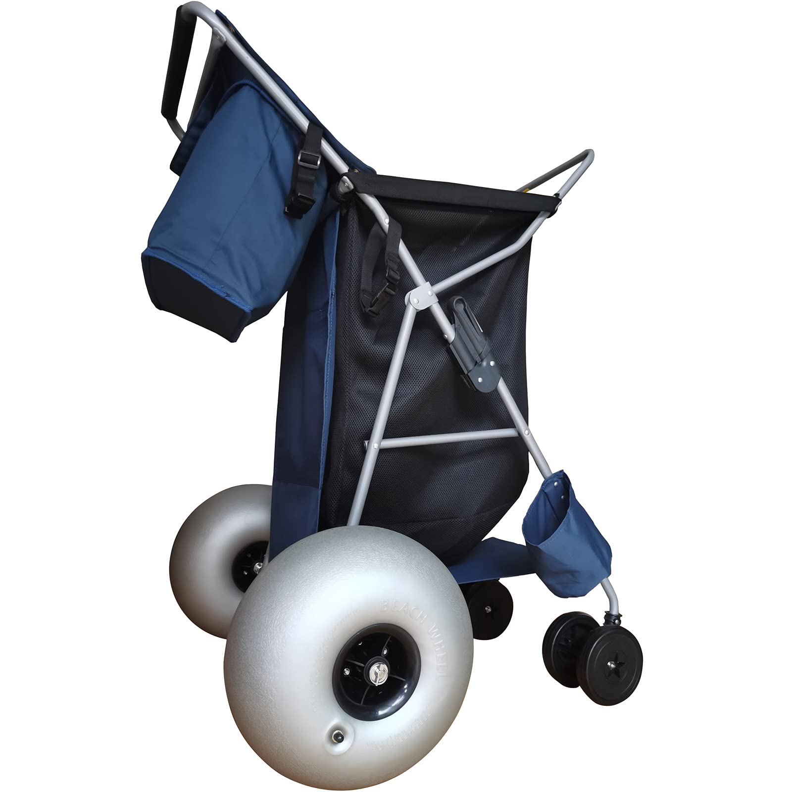 CRESTWALKER Heavy Duty Foldable Beach Cart with Big 12" Balloon Wheels