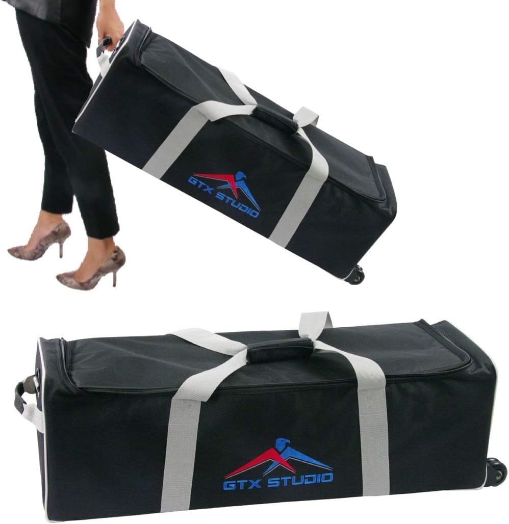 Photo Studio Lighting Kit Carry Carrying Bag with Wheels Fits 2 Light Heads, 2 Stands, 2 Umbrellas or Softboxes Extra Large