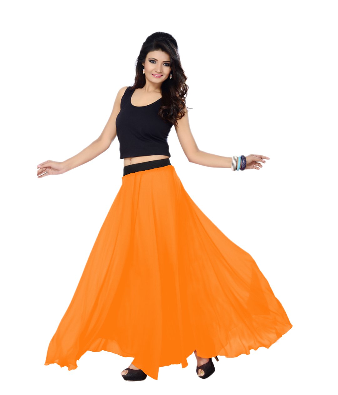 Solid Skirt Ladies Wear Faux Georgette Designer Long Skirt 38 inch Length and Full Lining-image-45