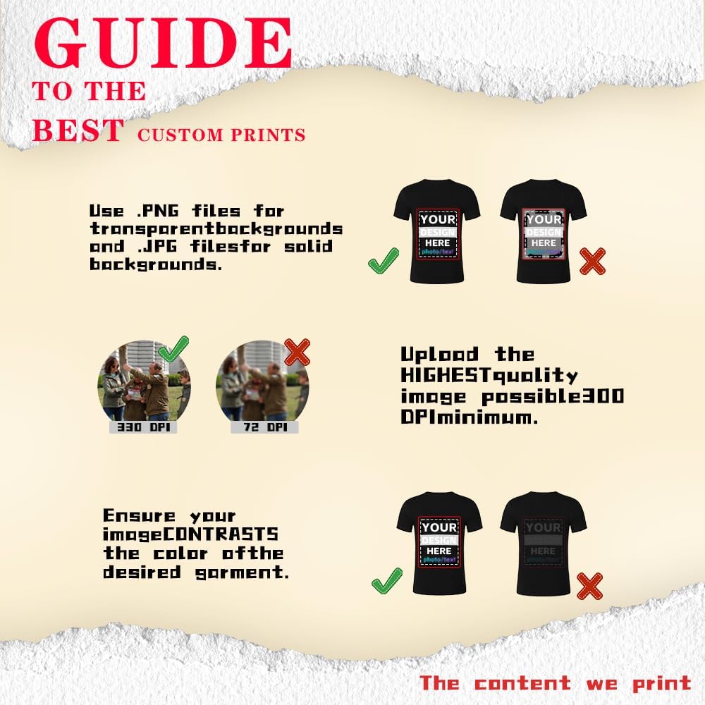 Custom T-Shirts for Men Women Design Your Own Shirt with Text Image Personalized Tee Printed Front/Back - Image 6
