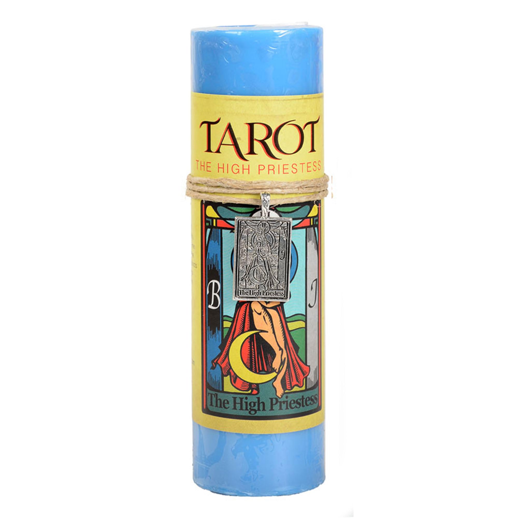 Świeca zapachowa The High Priestess Tarot, kolumna zapachowa Ocean Breeze, 15,88 cm, niebieska