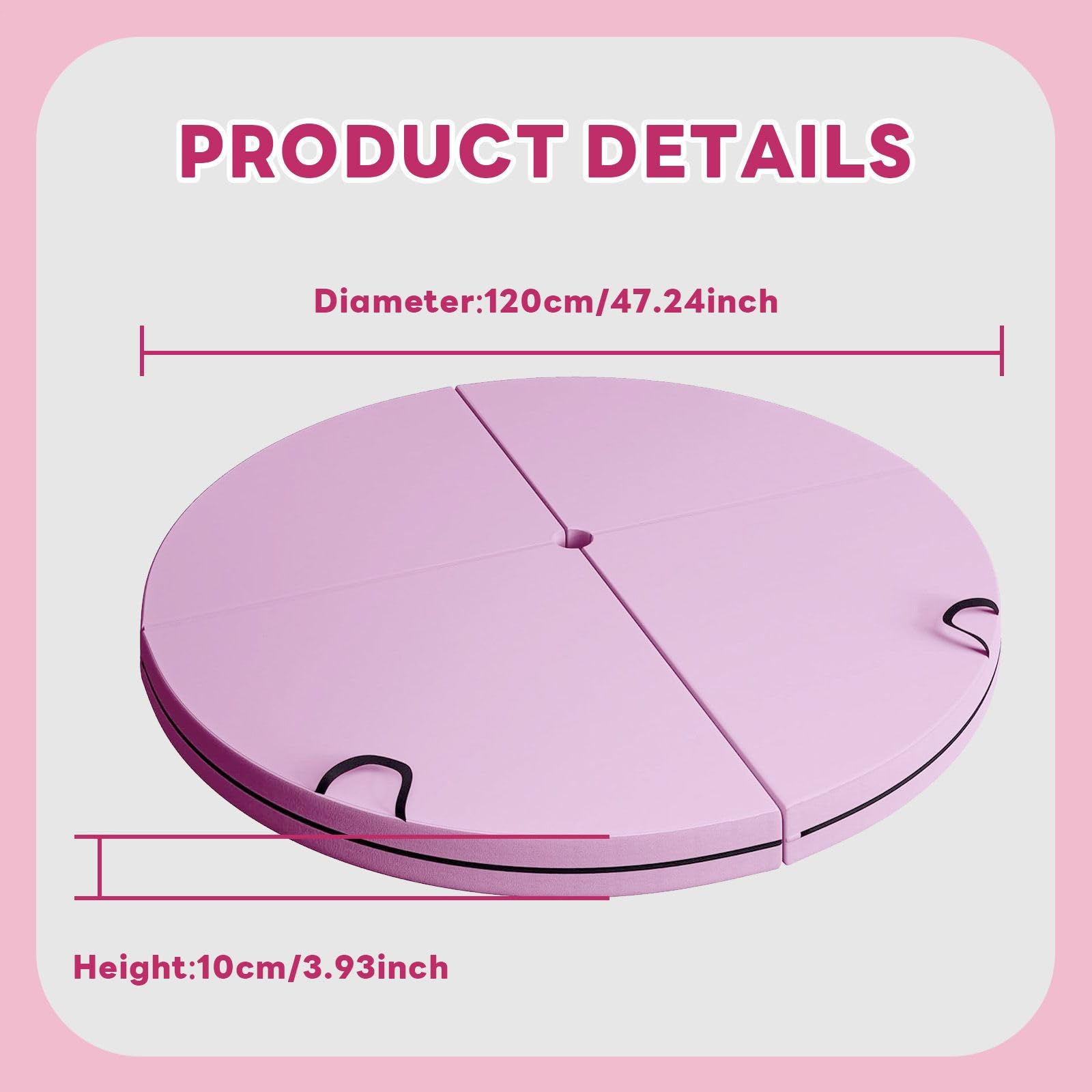 Crash Mat Per Pole Dance - Crash Pad Pieghevole Con Imbottitura Per 120x120x10 Cm | Di Sicurezza Pieghevole Protettivo Anticaduta Per Donne Ragazzi Ragazze Giovani Adolescenti Pale