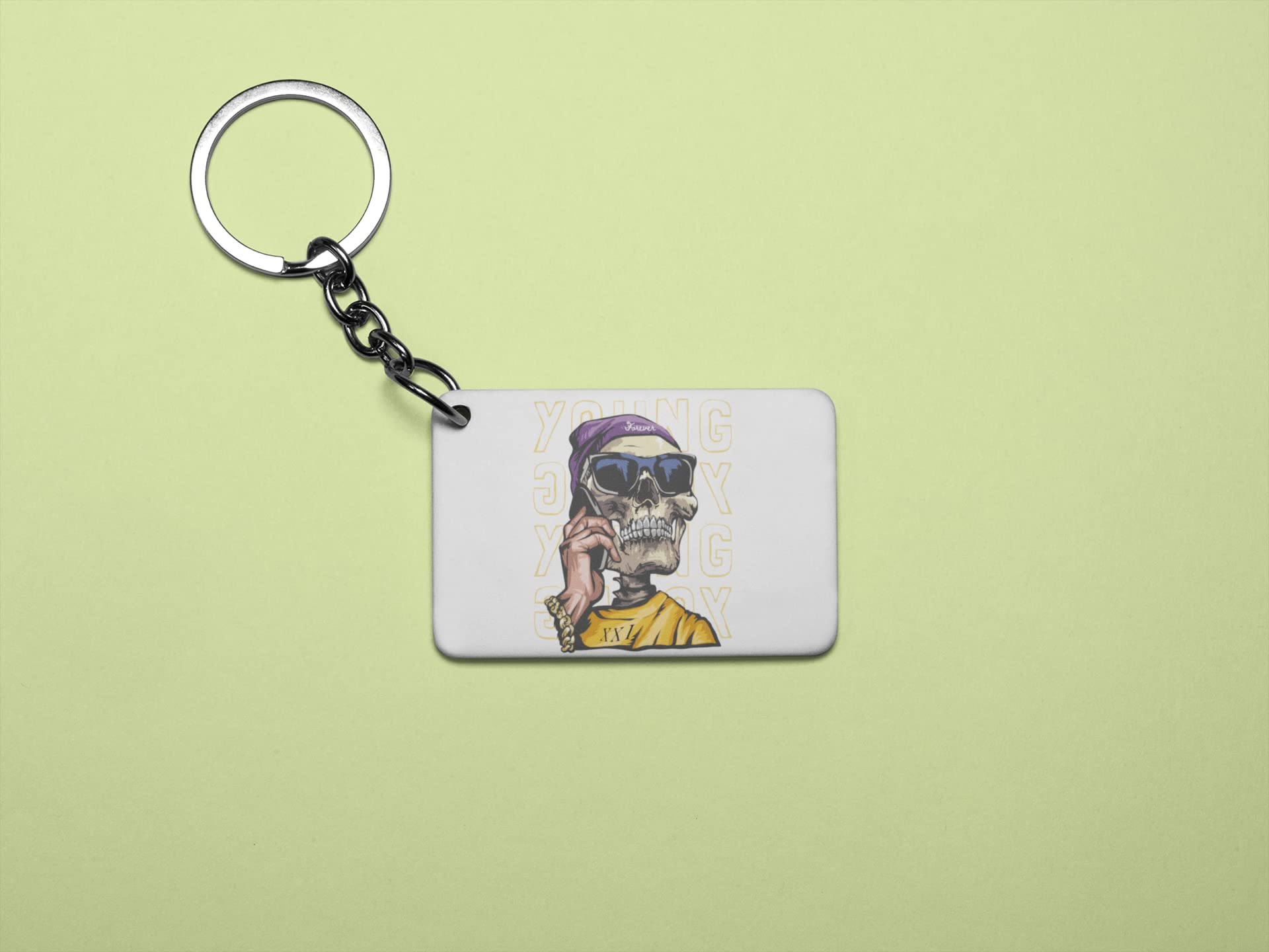 NeviCollectionsCool Skeleton Sublimated Printed Key Chain Bottle With Hook
