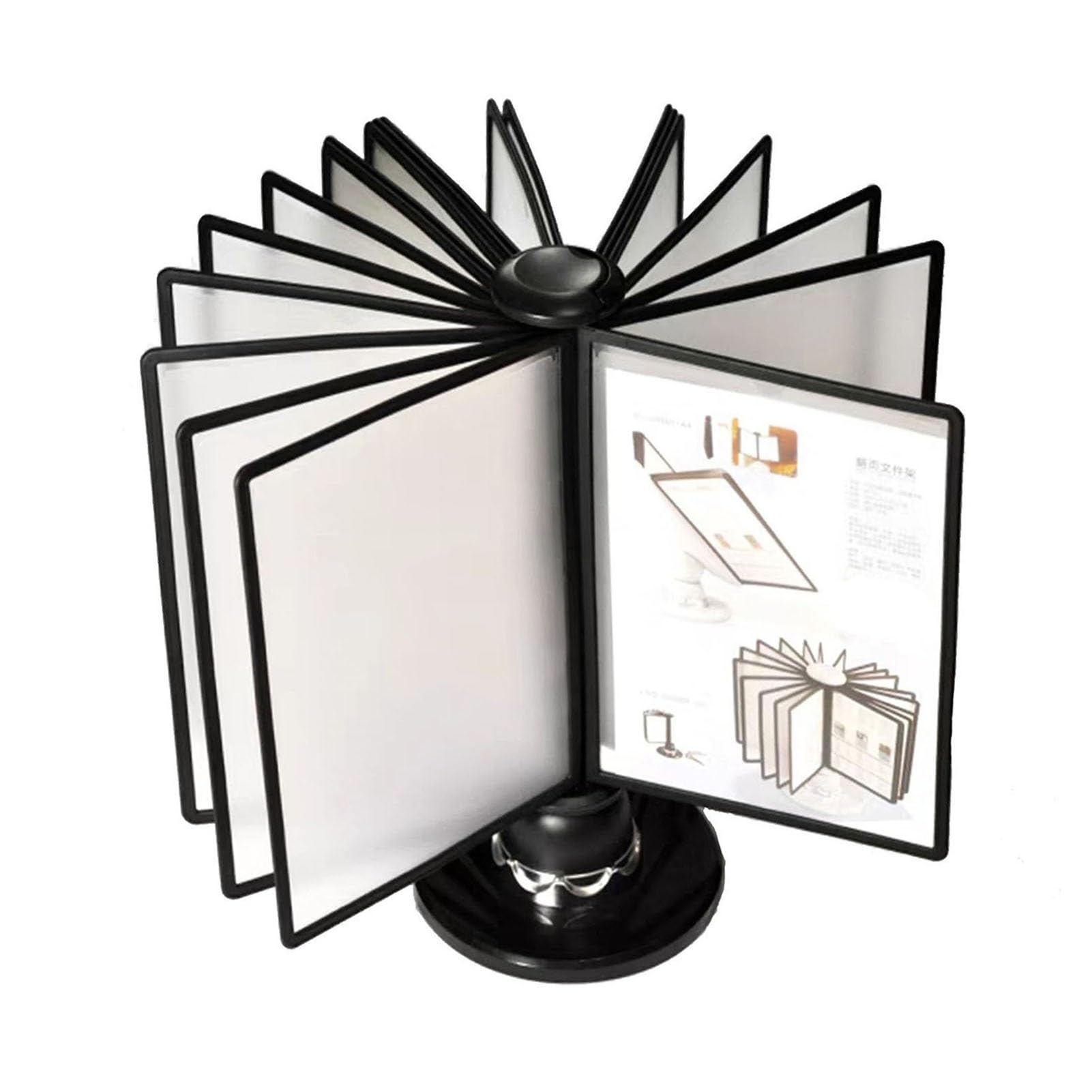 YNIYUJKL Rotating Desk Reference Organizer - Deluxe Catalog Display Rack, 20 Double-Sided Panels, File Organizer For Desk, A4 Letter-Size, For Dining Room Display Product Price Li