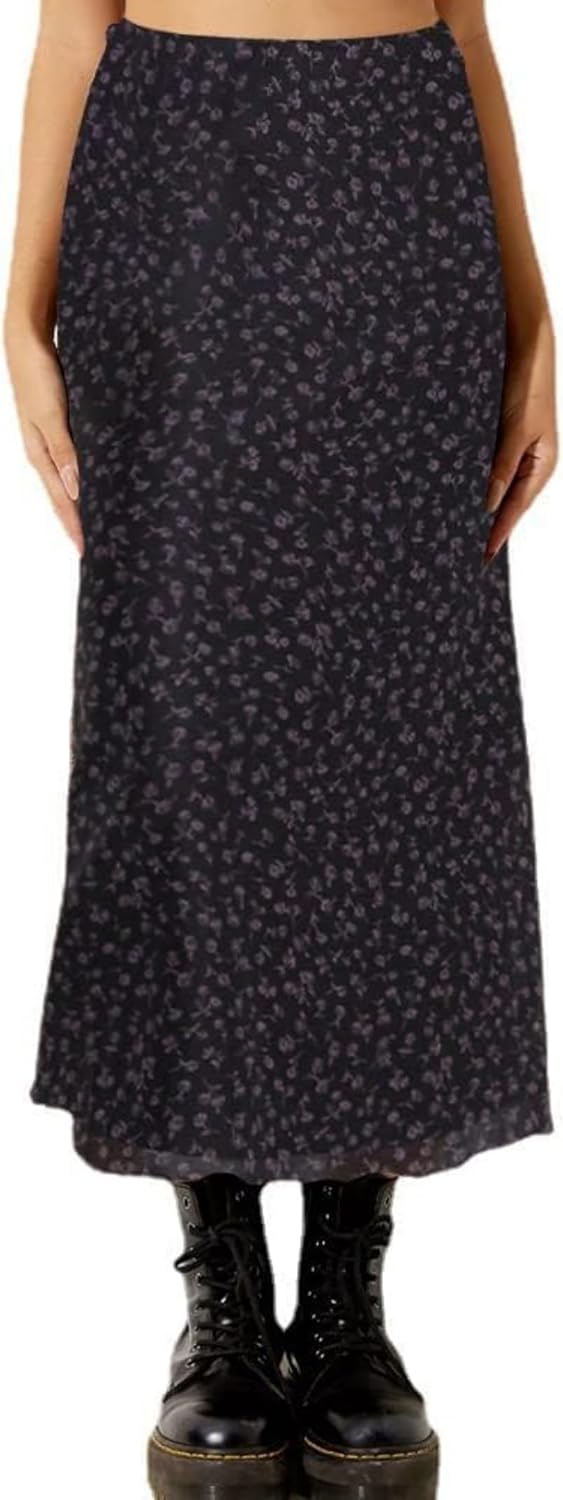 Avanova Women Ditsy Floral Bohemian Mesh Midi Skirt Elastic High Waisted Flowy Summer Long Skirt - Image 3