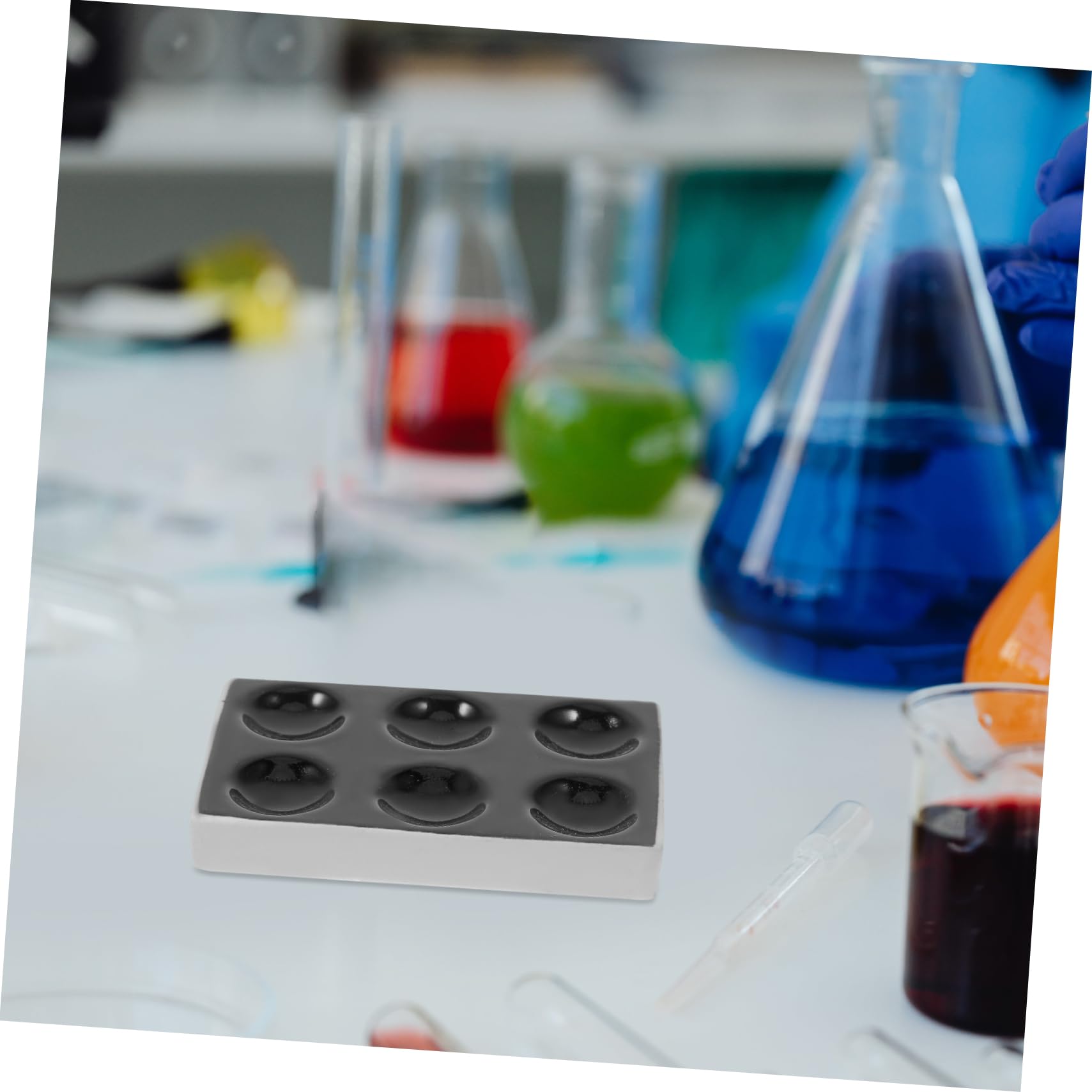 2 Szt. Ceramic Spot Reaction Plates Porcelain Chemical Testing Plate for Scientific Experiments Laboratory Use