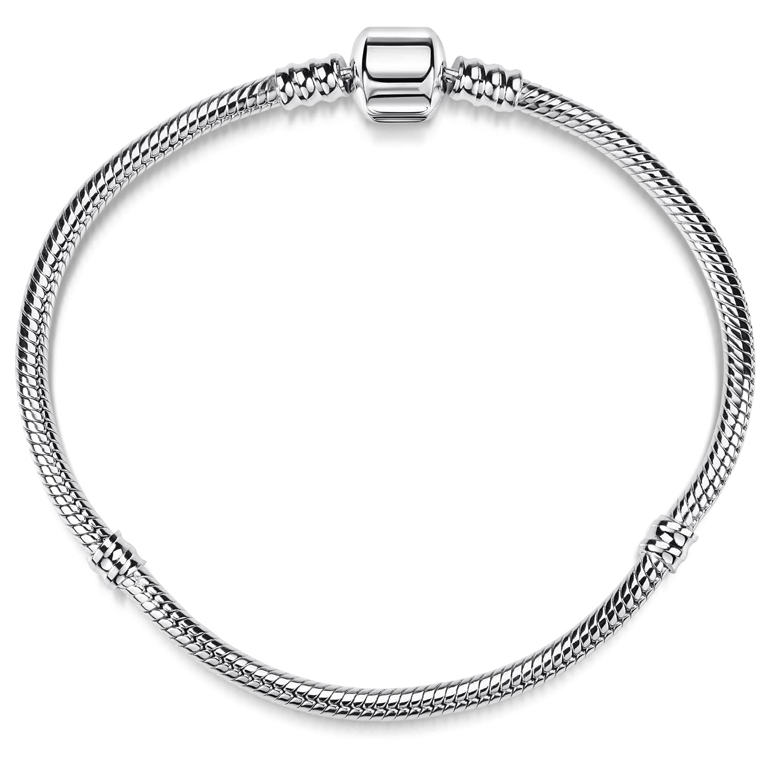 MATERIA 3mm Beads Armband Silber 925 mit Gewinde Clipverschluss 18-22cm Damen Schmuck SA-8