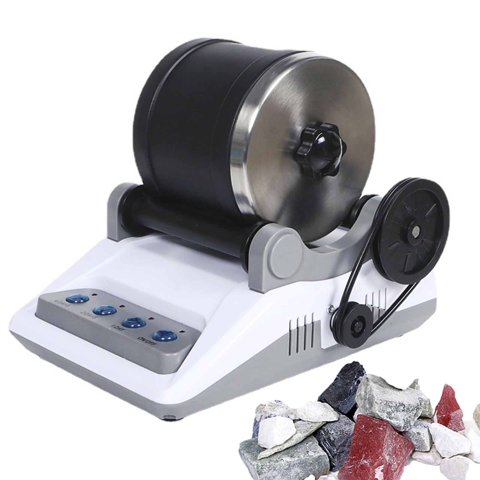 oiakus Electric Rock Tumbler Kit, Rock Tumbler Polisher Kit, Physical Science Experiment Gem Grinder with Timmer Buttons, Detachable DIY Stone Polisher for Kids All Ages