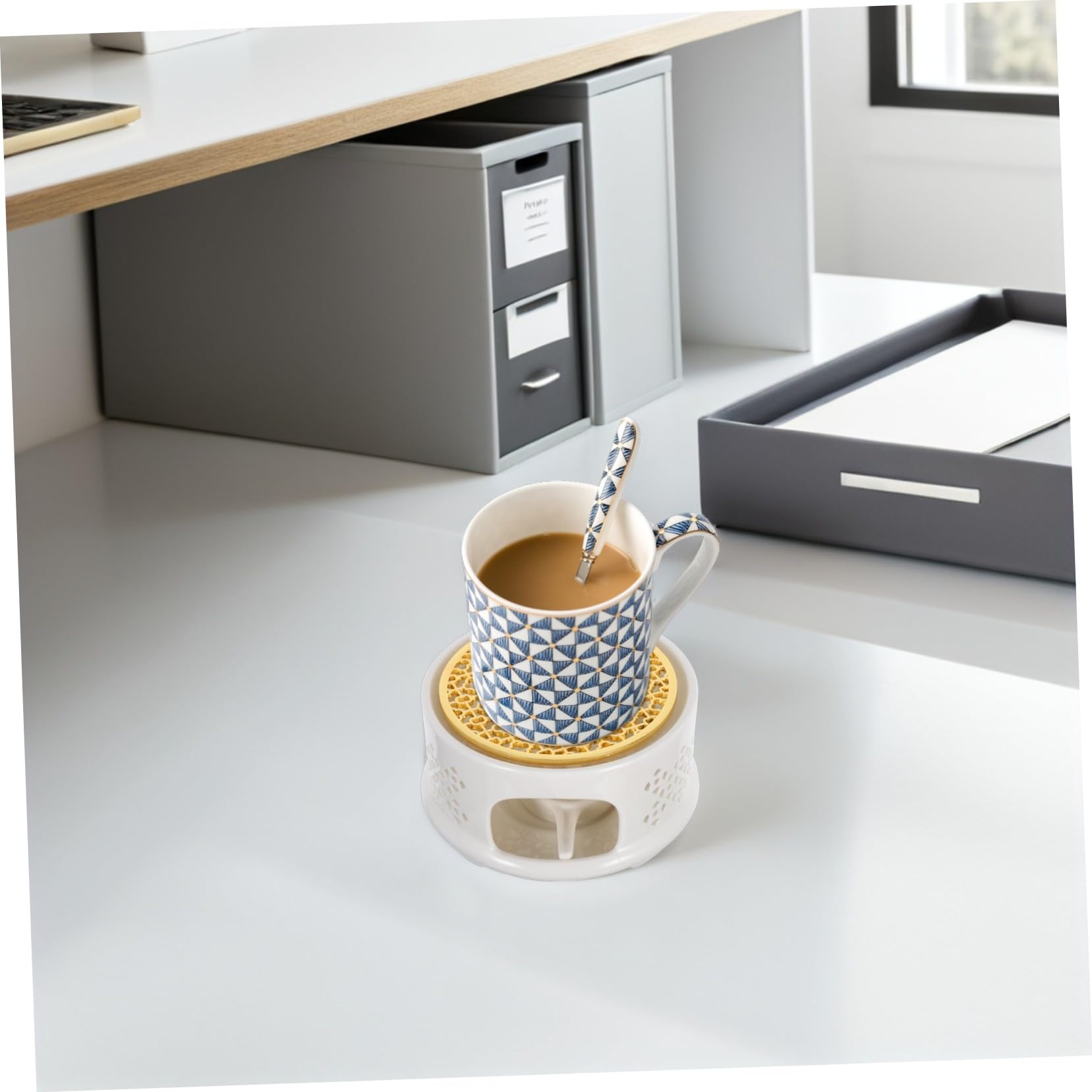 Chauffe-théière en Céramique avec Support à Bougie Chauffe-Plat