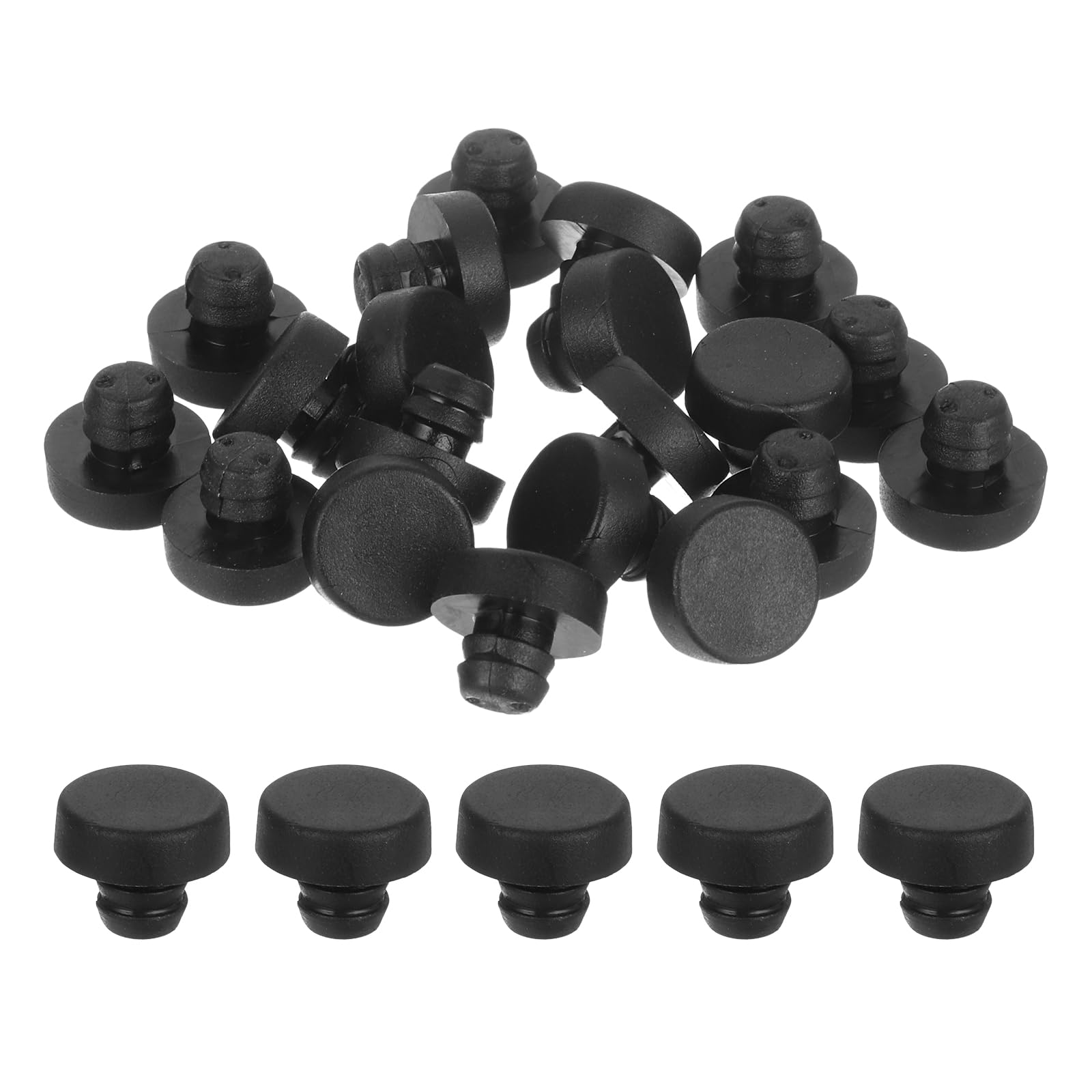 Topes de mesa de vidrio con tallo uxcell, pinzas de goma de PVC para muebles y agujero de 6,5 mm