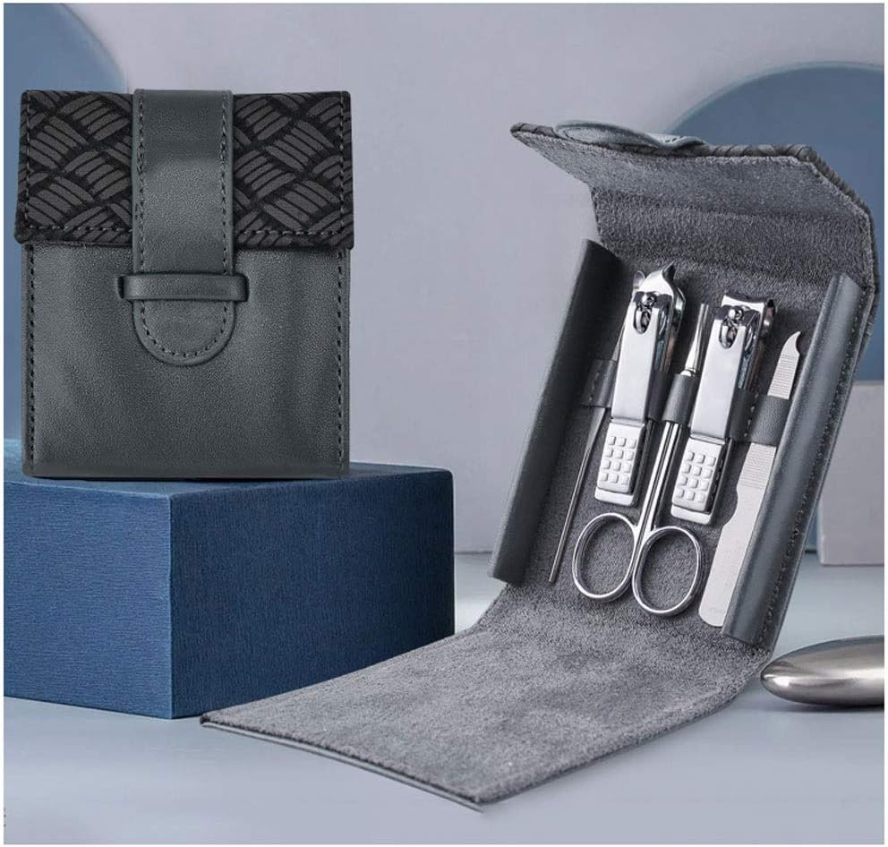 Manicure Set Silver Stainless Steel Nail Clipper Set Adult Beauty Care Tool Medium Nail Clipper 5 Piece Set Portable Manicure Tool Pedicure Kit