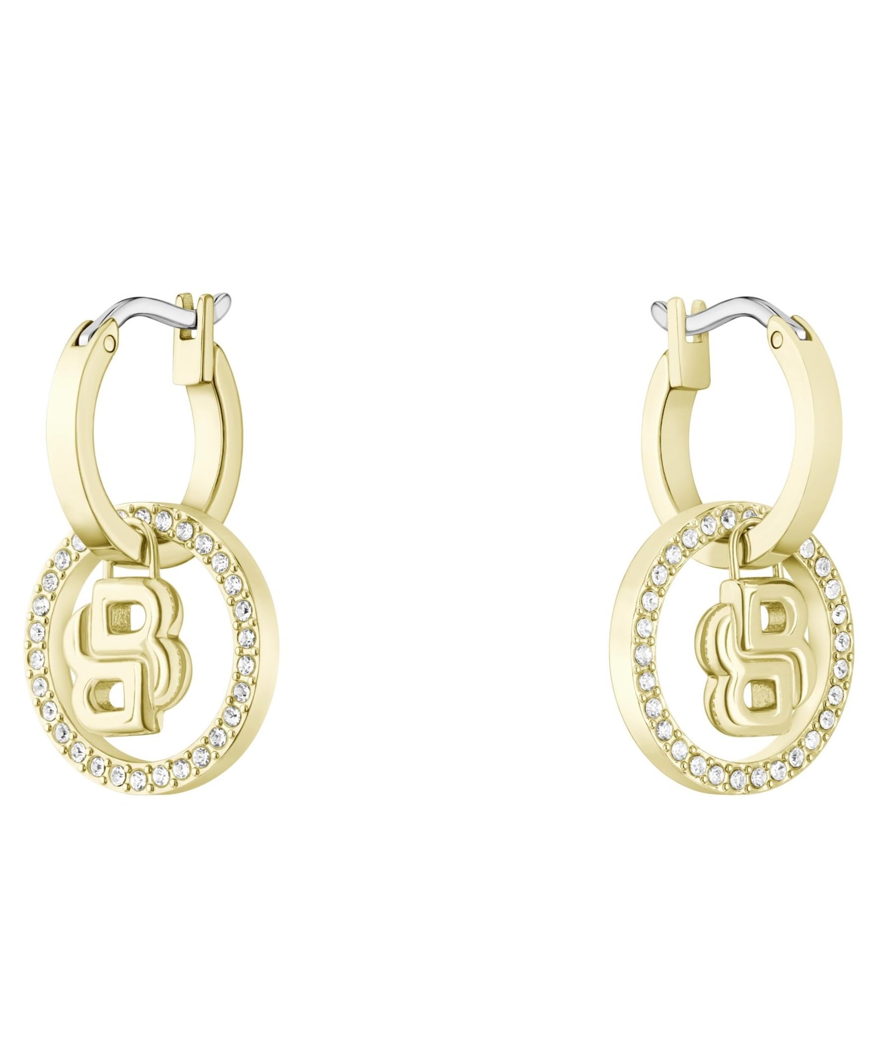 BOSS Jewellery 1580821 Double B Divine Gold Tone Drop Huggie