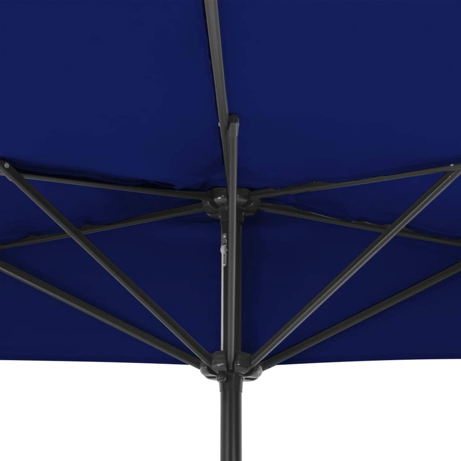Tidyard Parasol de Balcon Parasol de Jardin Demi Mât en Aluminium Bleu 300x150x253 cm