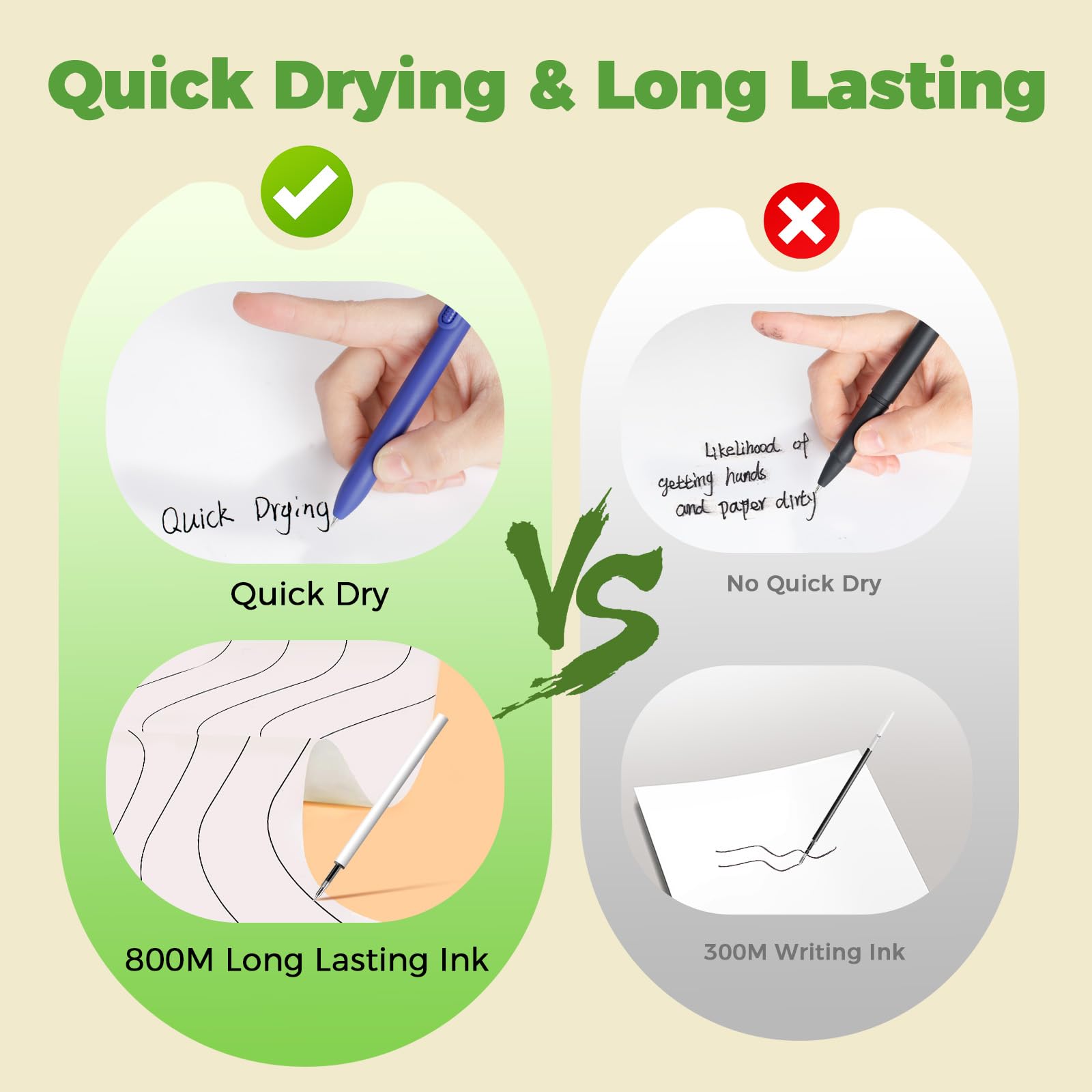 Gel Pens 16 Pcs Quick Dry Black Ink Pen Fine Point 0 5mm Smooth Writing Pen Large Capacity — view 3