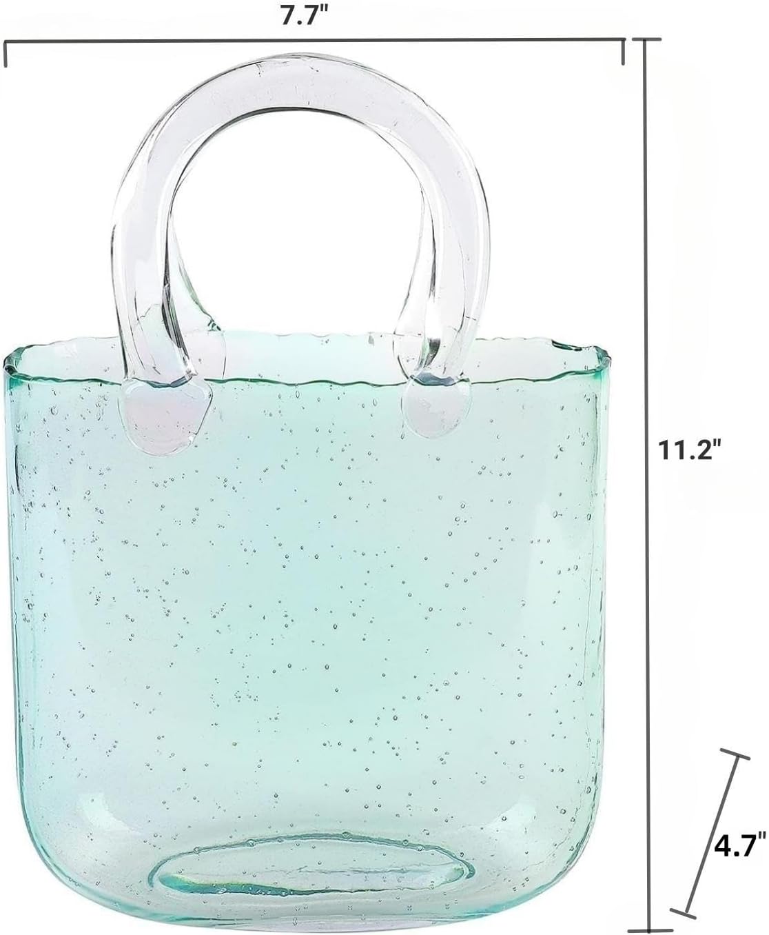 Handbag Glass Purse Vase,Cute Clear Glass Vase for Centerpieces, Bedroom,Office Table Decor,Wedding Events,Gift & Small Fish Tank (Blue)