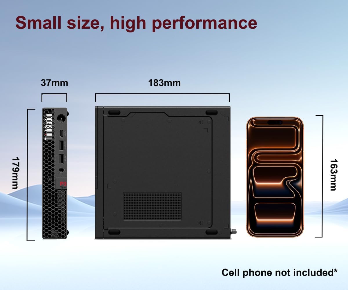 Lenovo Mini SFF PC ThinkStation P3 Tiny Workstation Desktop Computer (Intel 14-Core i5-14500 (Beat i7-13700), 16GB DDR5, 1TB SSD), Pro Micro, MFF, ThinkCentre Pro for IT, Engineer, Designer, Win11 Pro