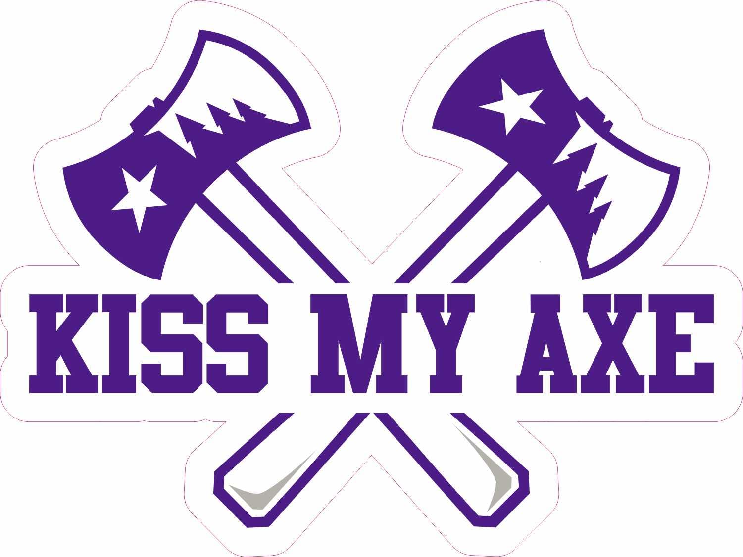 StickerTalk Officially Licensed SFA Kiss My Axe Sticker, 5 inches by 3.75 inches