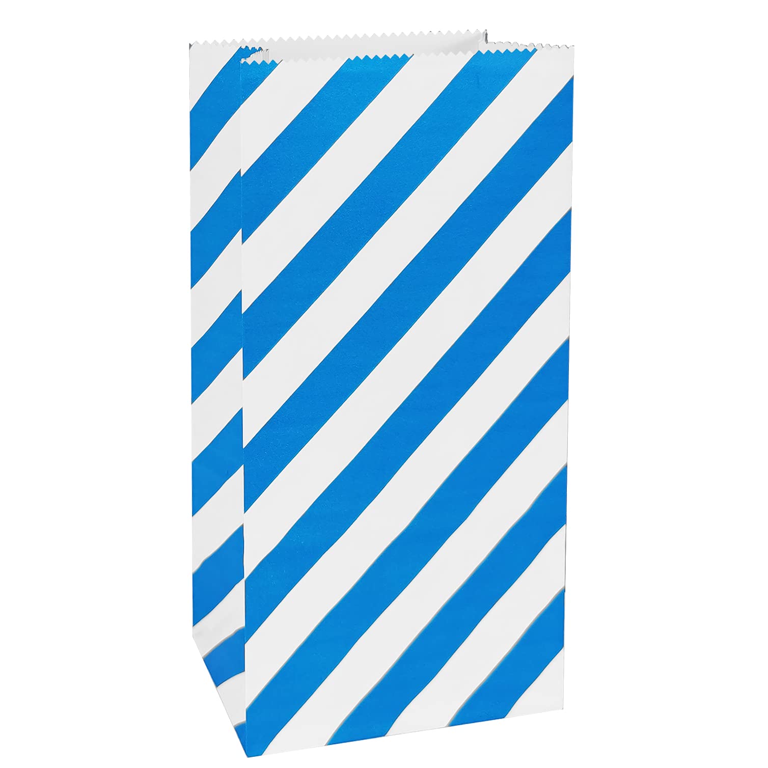 ADIDO EVA Blue Striped Paper Bags Mini Party Favor Bags for Kids Birthday Party Supplies (50 CT 3.5×2.3×7 in)