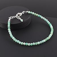 Vista 4 de InfinityGemsArt Natural Bracelet For Women Gemstone Micro Beads Dainty Jewelry Christmas Gifts for Women, Birthstone, Stone Jewelry 925 Sterling