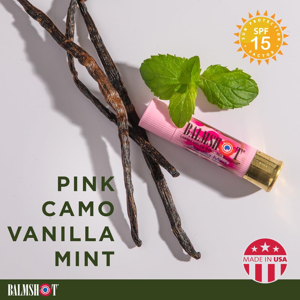 BALMSHOT Lip Balm - Multipack of four (4) BALMSHOT SPF 15 Lip Balms