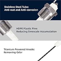 Vista 3 de Water Heater Anode Rod Made of Titanium, Powered Anode Rod, Eliminates Rotten Egg Smell,Anti-Rust and Corrosion, Reduce Limescale （10-39 Gallon）