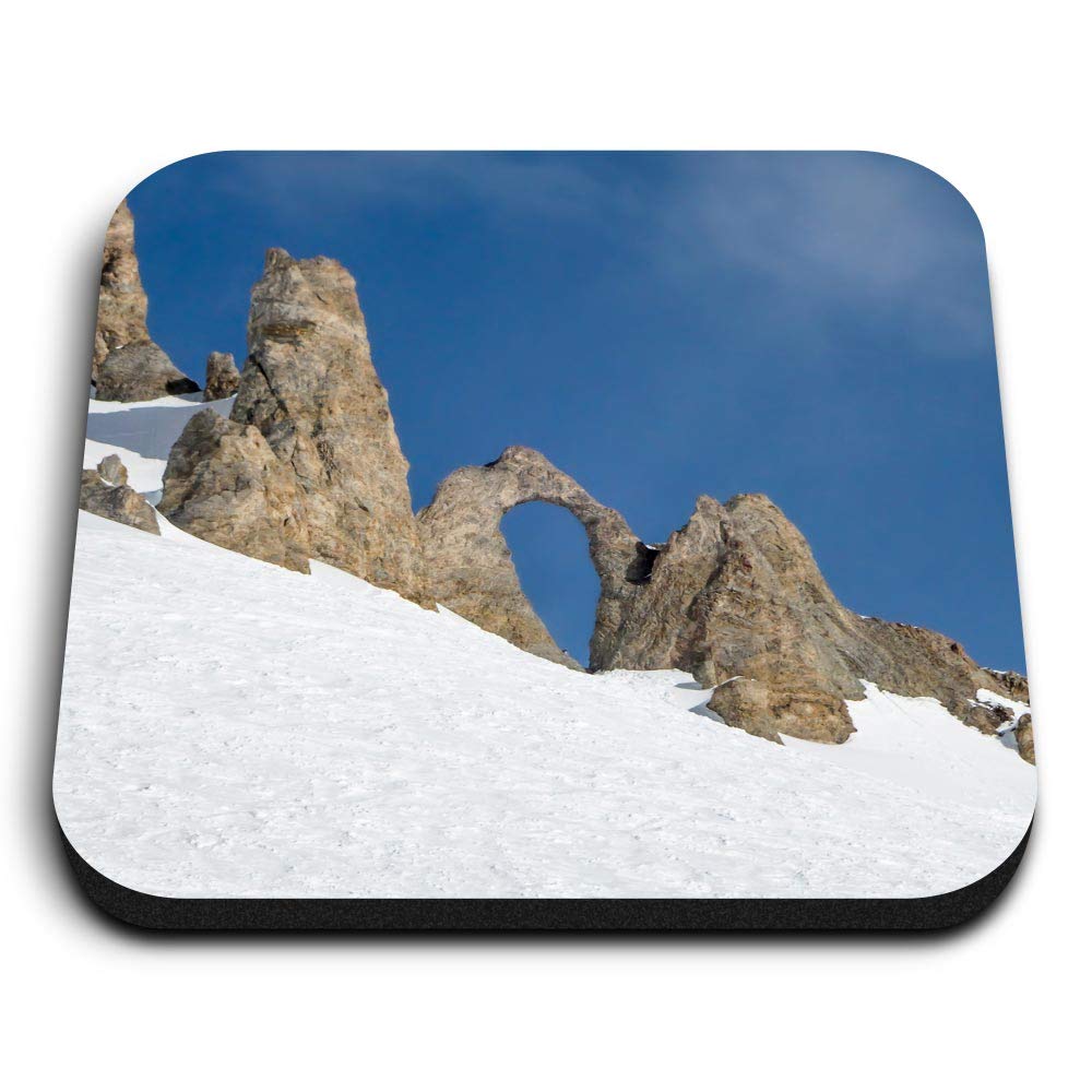 Destination Vinyl Ltd Multicolor 1 X Square Mdf Fridge Magnet - Tignes France Ski Snowboard 2216
