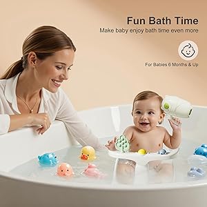 Baby Bath Seat for Babies 6 Months & Up - Bathtub Seats for Babies Sitting Up with Rinse Cup, Non-Slip, Comfortable, Infant Bath Essentials, Gray