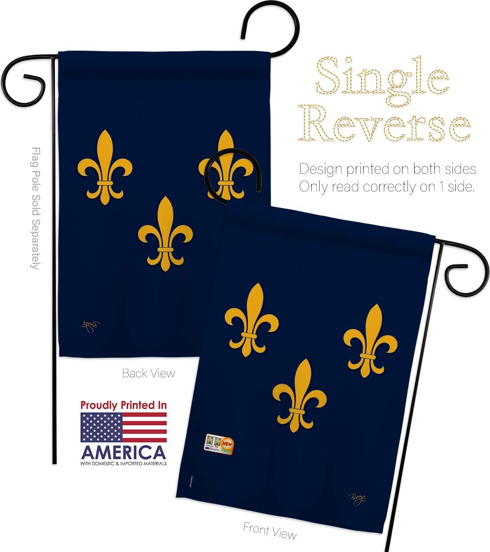Midwest French American Garden House Flags Set Country Living Fleur De Lys Vintage Flower Lily Lis Party Mardi Small Decorative Gift Yard Banner Made In USA 28 X 40