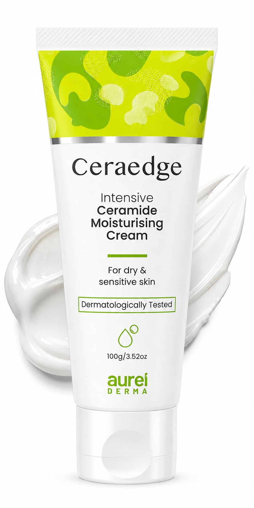 aurelderma ceraedge intensive ceramide moisturising cream for dry & sensitive skin, 100g